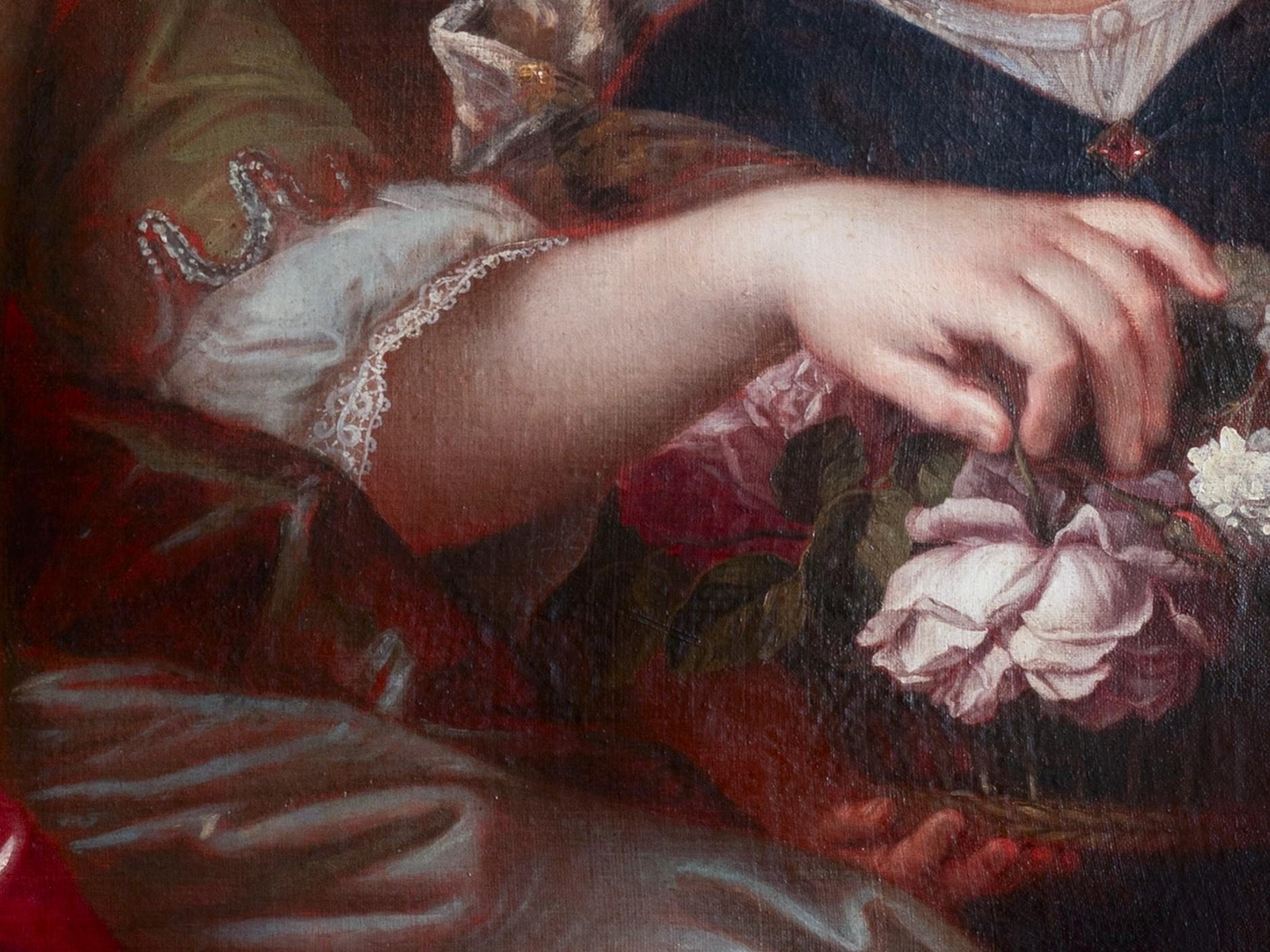 Ritratto della principessa francese, fine del XVII secolo. Scuola francese in vendita 5