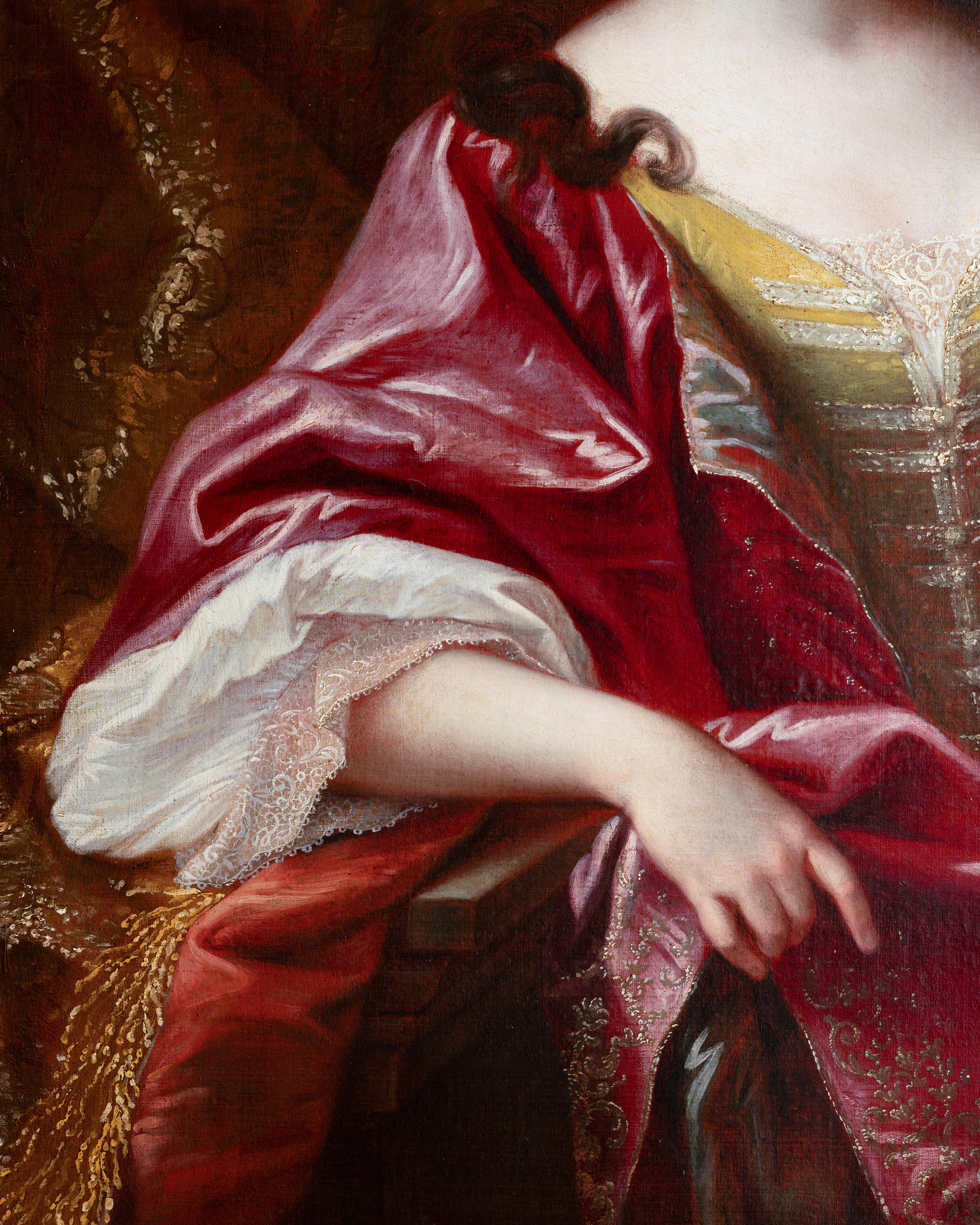 Ritratto della principessa francese, fine del XVII secolo. Scuola francese - Portrait Painting Marrone di Louis Ferdinand Elle the Younger