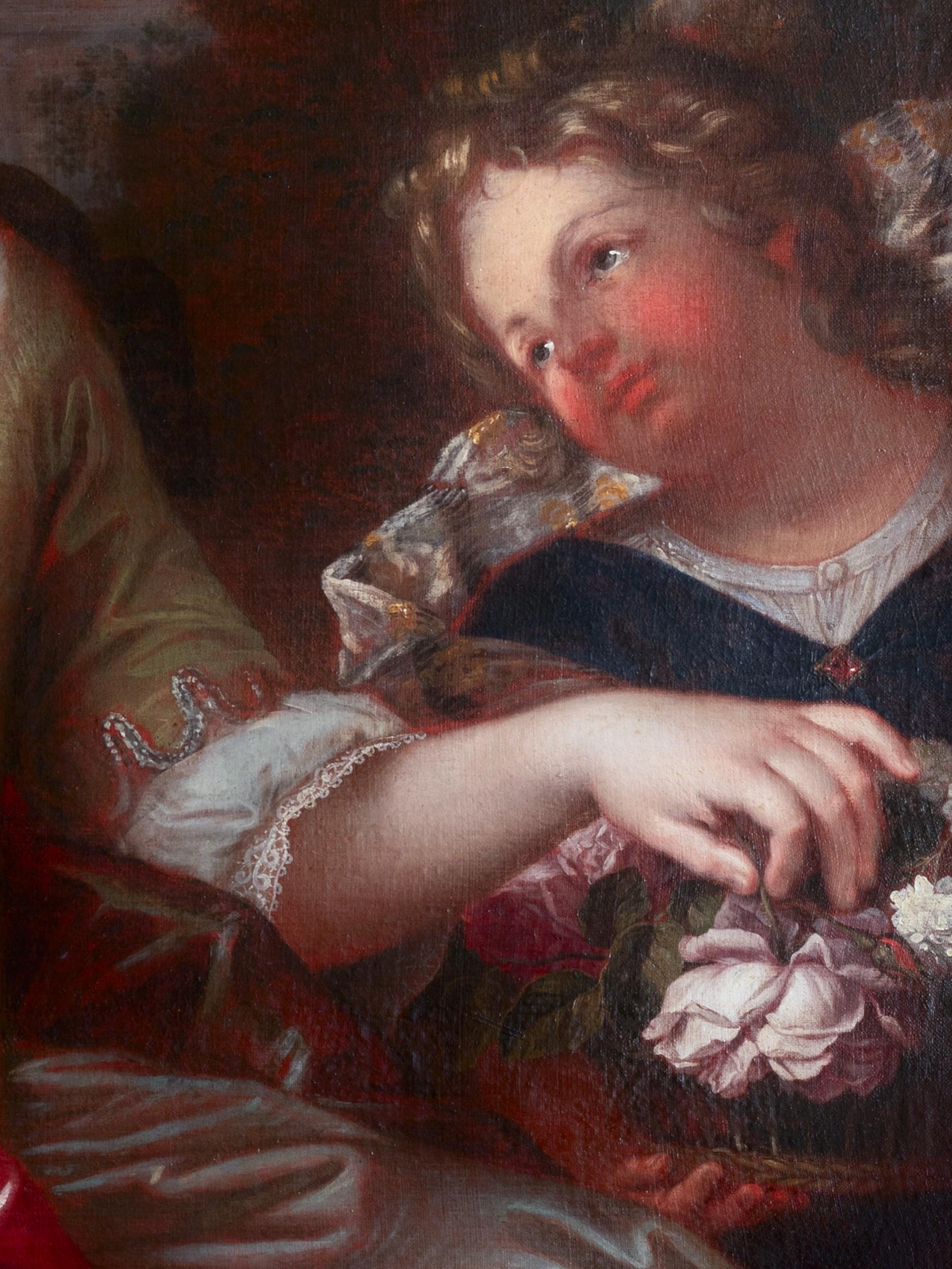 Ritratto della Principessa di Conti - Attribuito a Louis Elle Ferdinand il Giovane (1648-1717)
Scuola francese della fine del XVII secolo
Olio su tela, h. 100 cm, l. 80 cm
Importante cornice in legno dorato intagliato del periodo Luigi