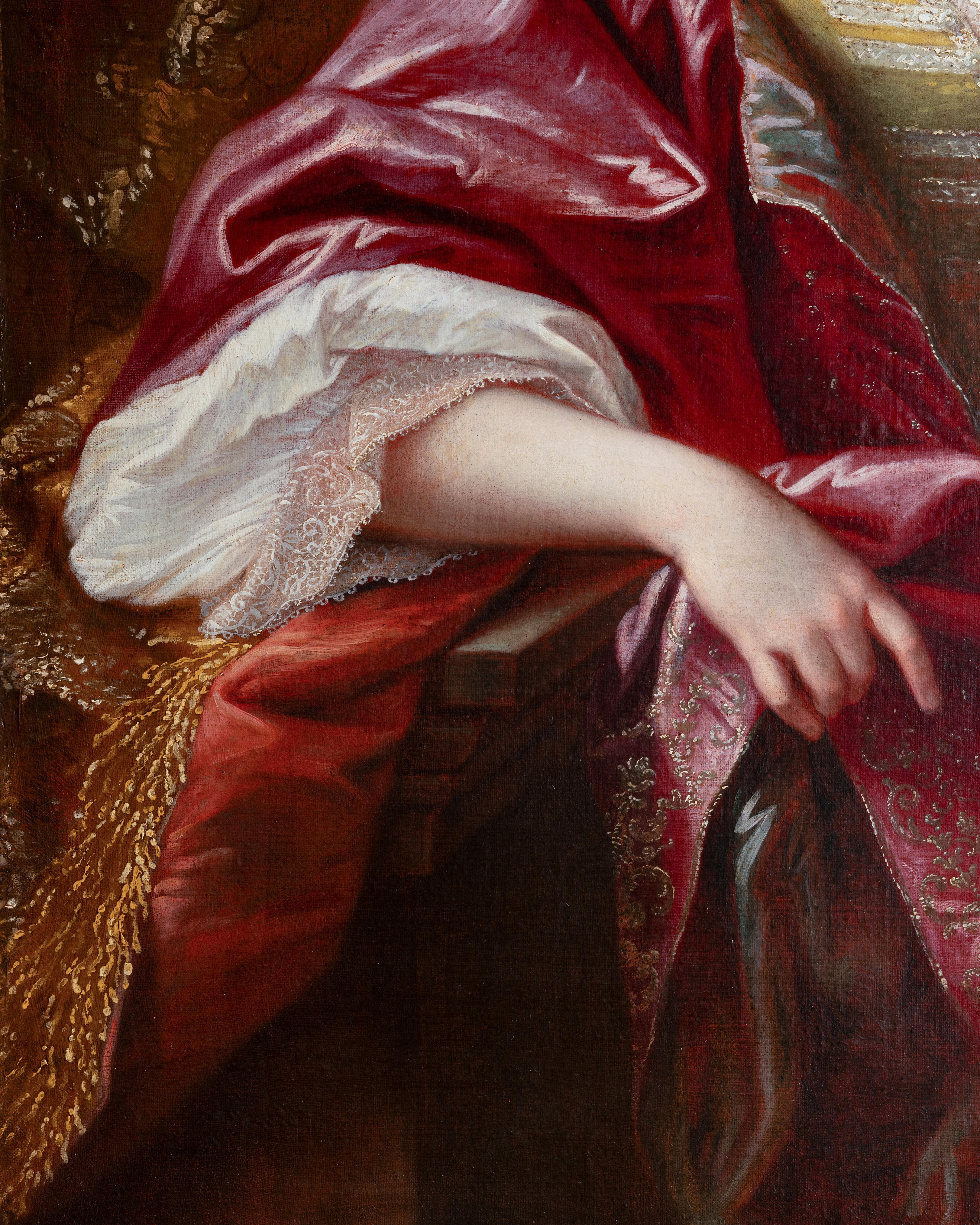 Ritratto della principessa francese, fine del XVII secolo. Scuola francese in vendita 2
