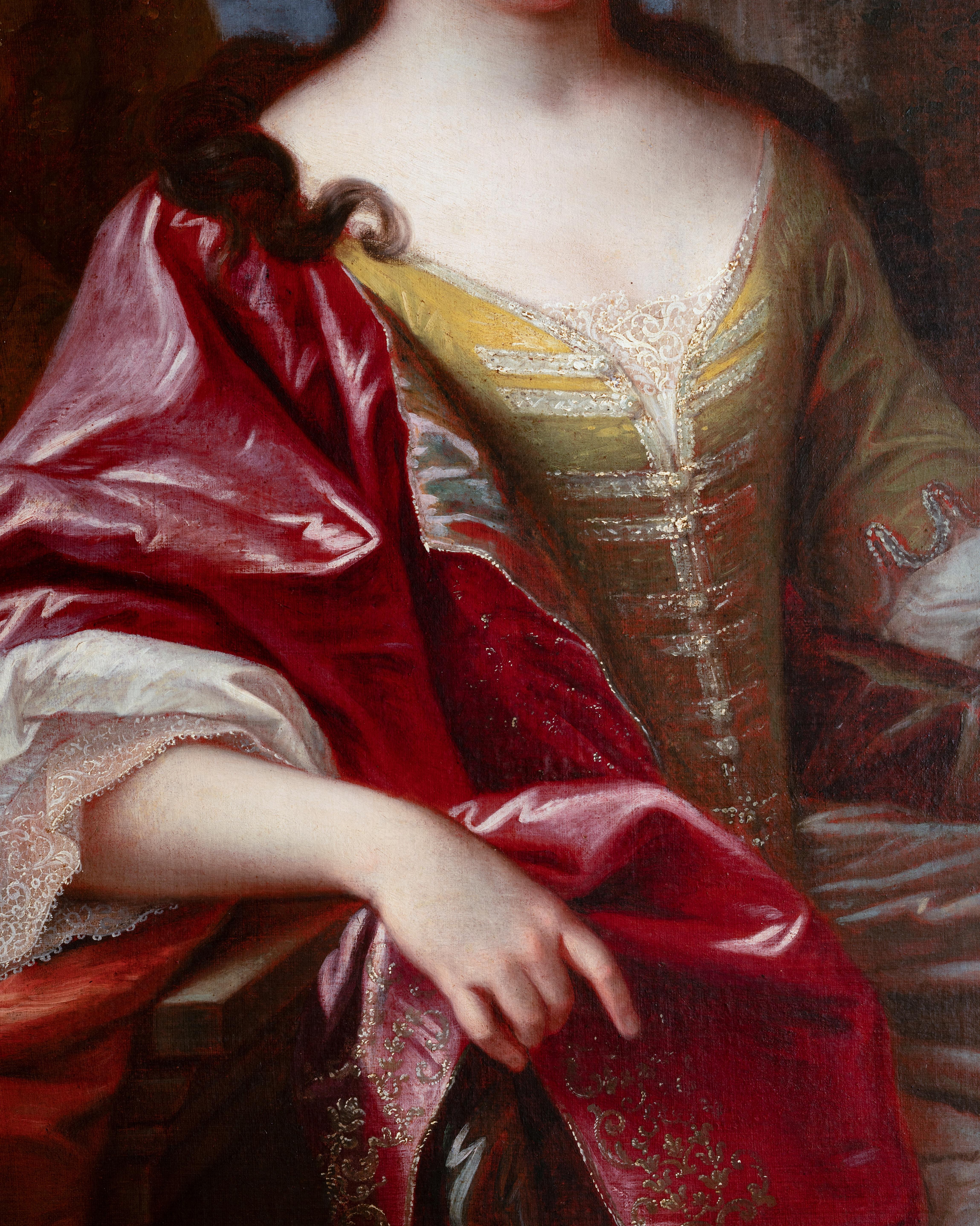 Ritratto della principessa francese, fine del XVII secolo. Scuola francese in vendita 3