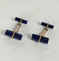 Louis Feron 18K Lapislazuli-Klapp-Knöpfe mit Kn