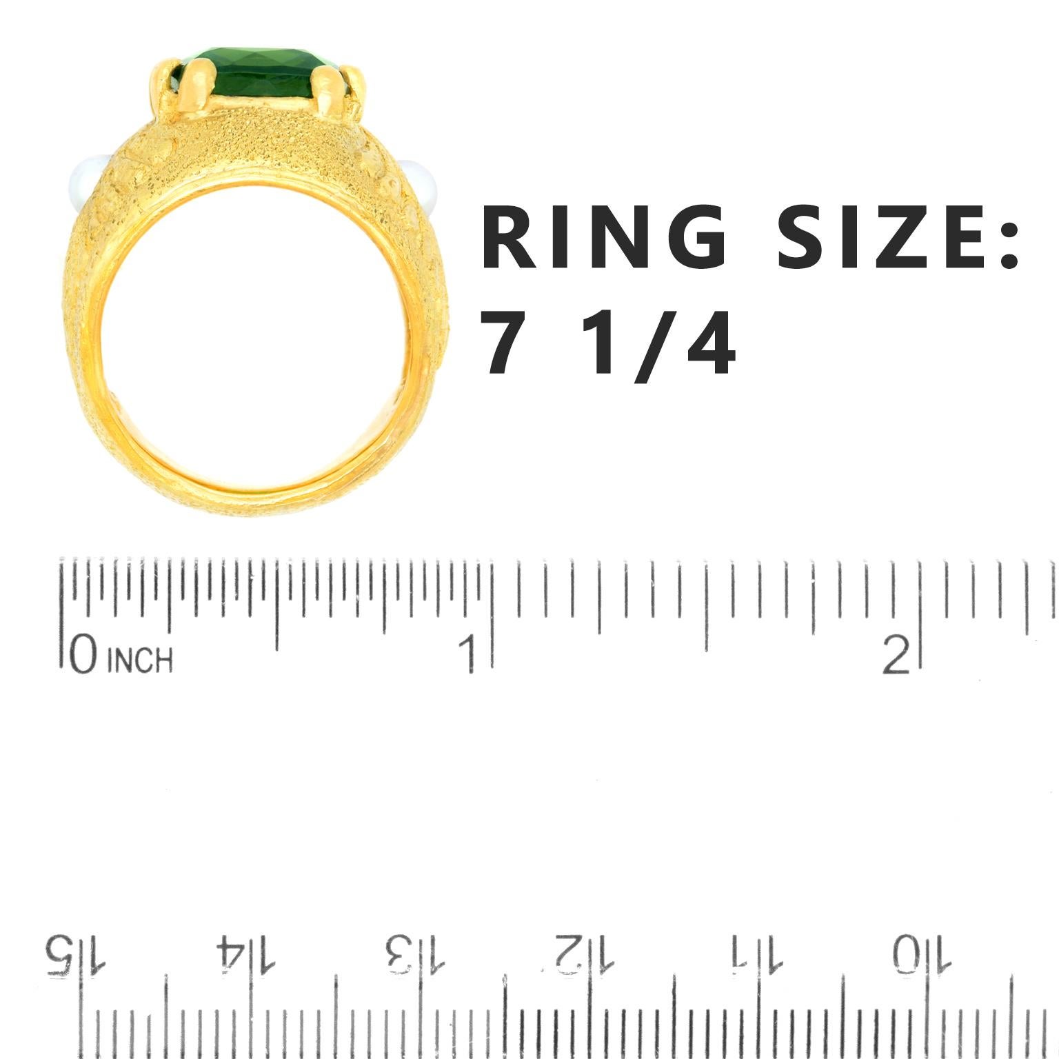 Louis Feron Fabulous Sixties Turmalin und Goldring mit Perlen 1