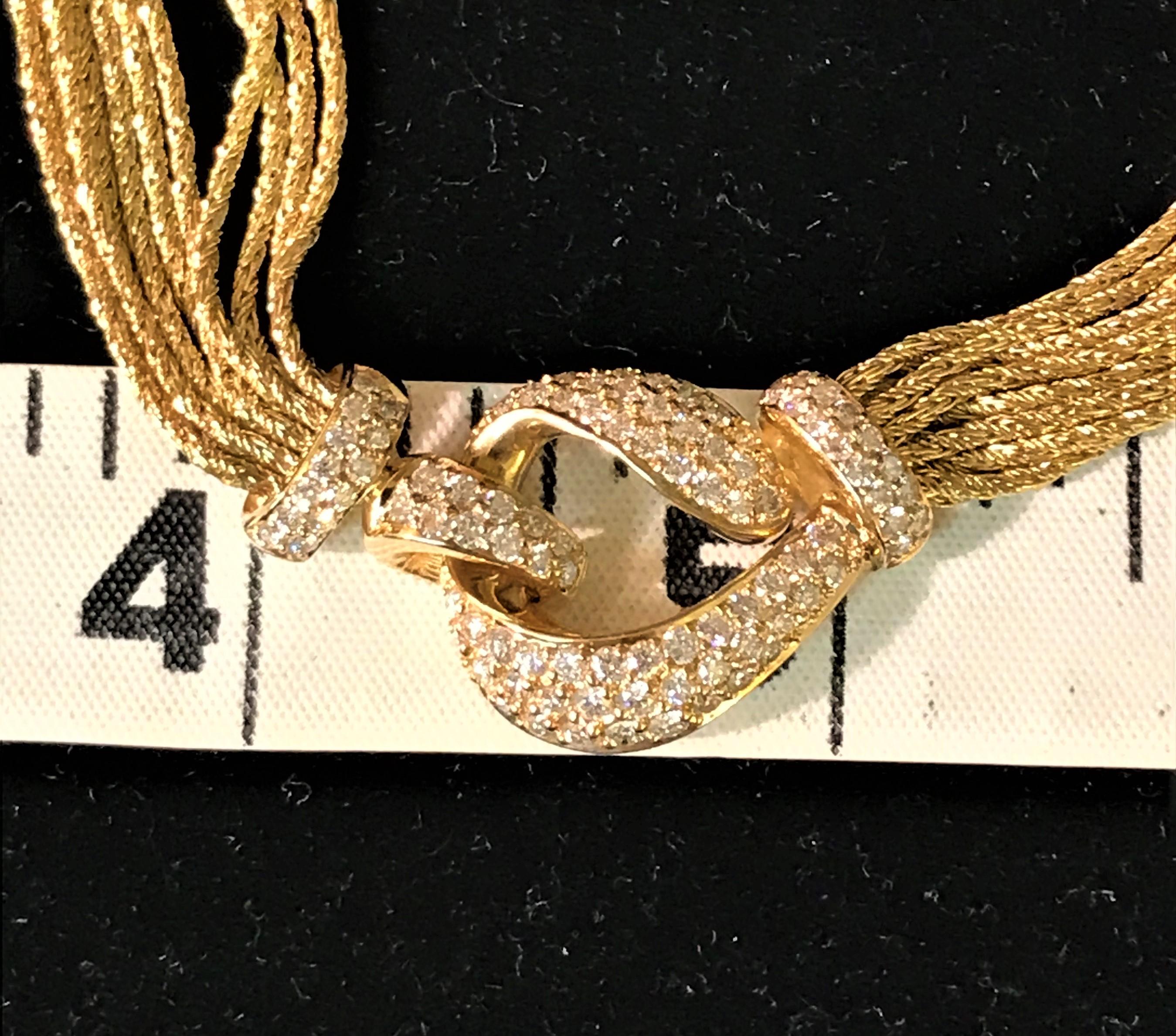 Round Cut Louis Fiessler 18K Diamond Multi-Strand Necklace