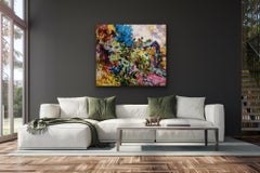 Sommer, 40 x 45, Öl auf Leinwand, impressionistische Landschaft, leuchtende, lebendige Farben