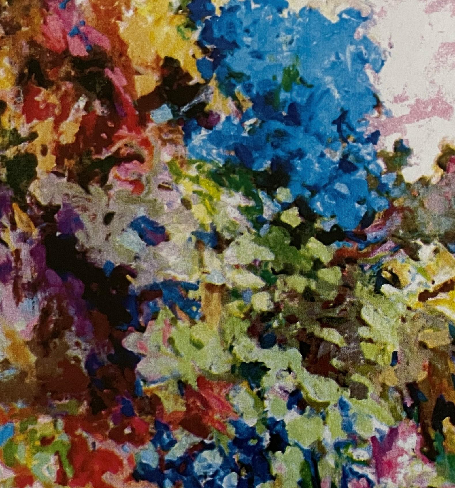 Estate, 40 x 45, olio su tela, paesaggio impressionista, colori vivaci e brillanti 1