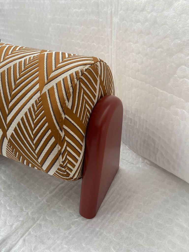 Small Decorative Footstool, Cylindrical Fabric Stool In New Condition For Sale In London, GB