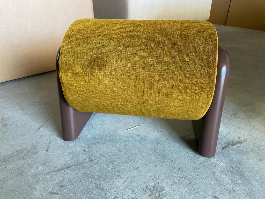Cylindrical Fabric Stool, Pouf Round In New Condition For Sale In London, GB