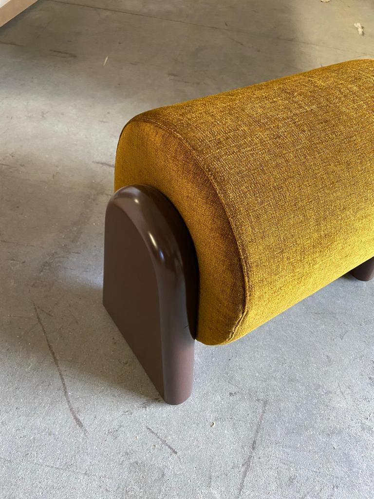 Contemporary Cylindrical Fabric Stool, Pouf Round For Sale