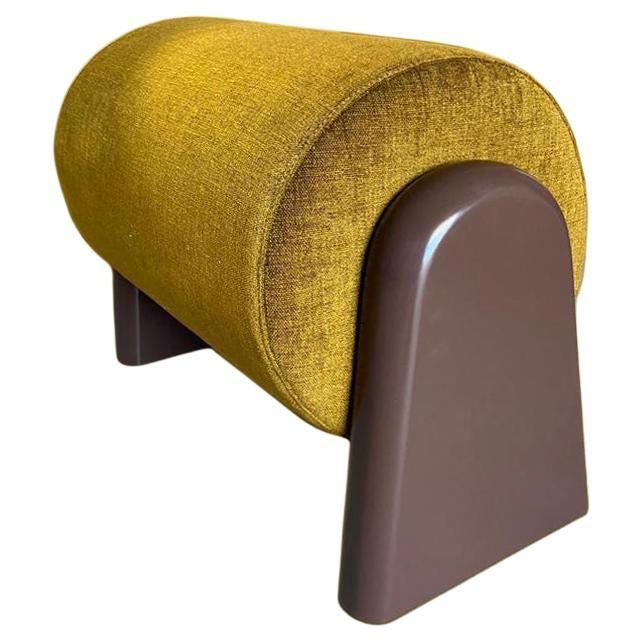 Cylindrical Fabric Stool, Pouf Round For Sale