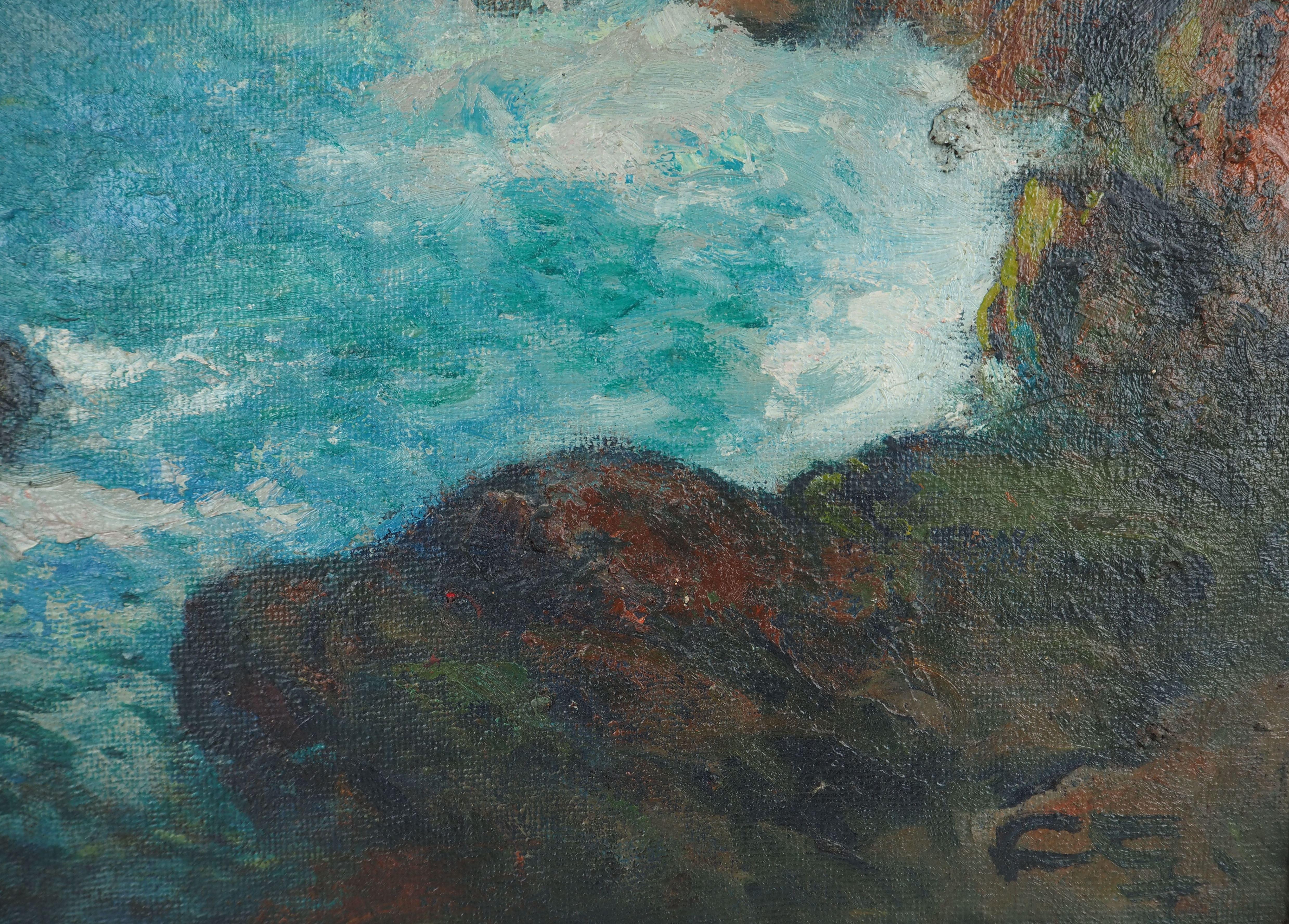 Costa Azul : el Mar Mediterráneo cerca de Agay - Pintura al Óleo Original, FIRMADA 3
