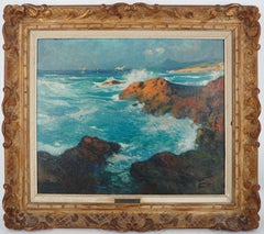 Costa Azul : el Mar Mediterráneo cerca de Agay - Pintura al Óleo Original, FIRMADA