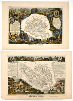 Dépt. De L'Ariège, & Dépt. De la Vendée, del Atlas Nacional de Francia Ilustrado
