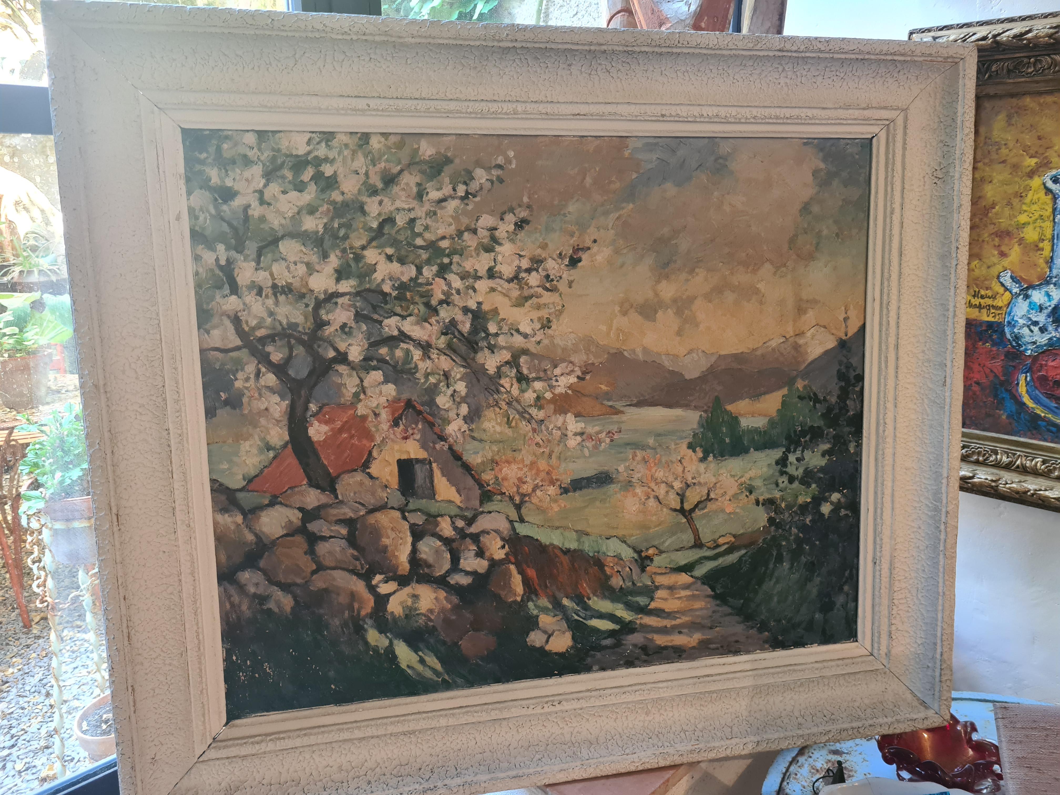 Paesaggio impressionista francese, Pommiers en Fleurs Aux Espagnoux, Fiori di melo in vendita 9