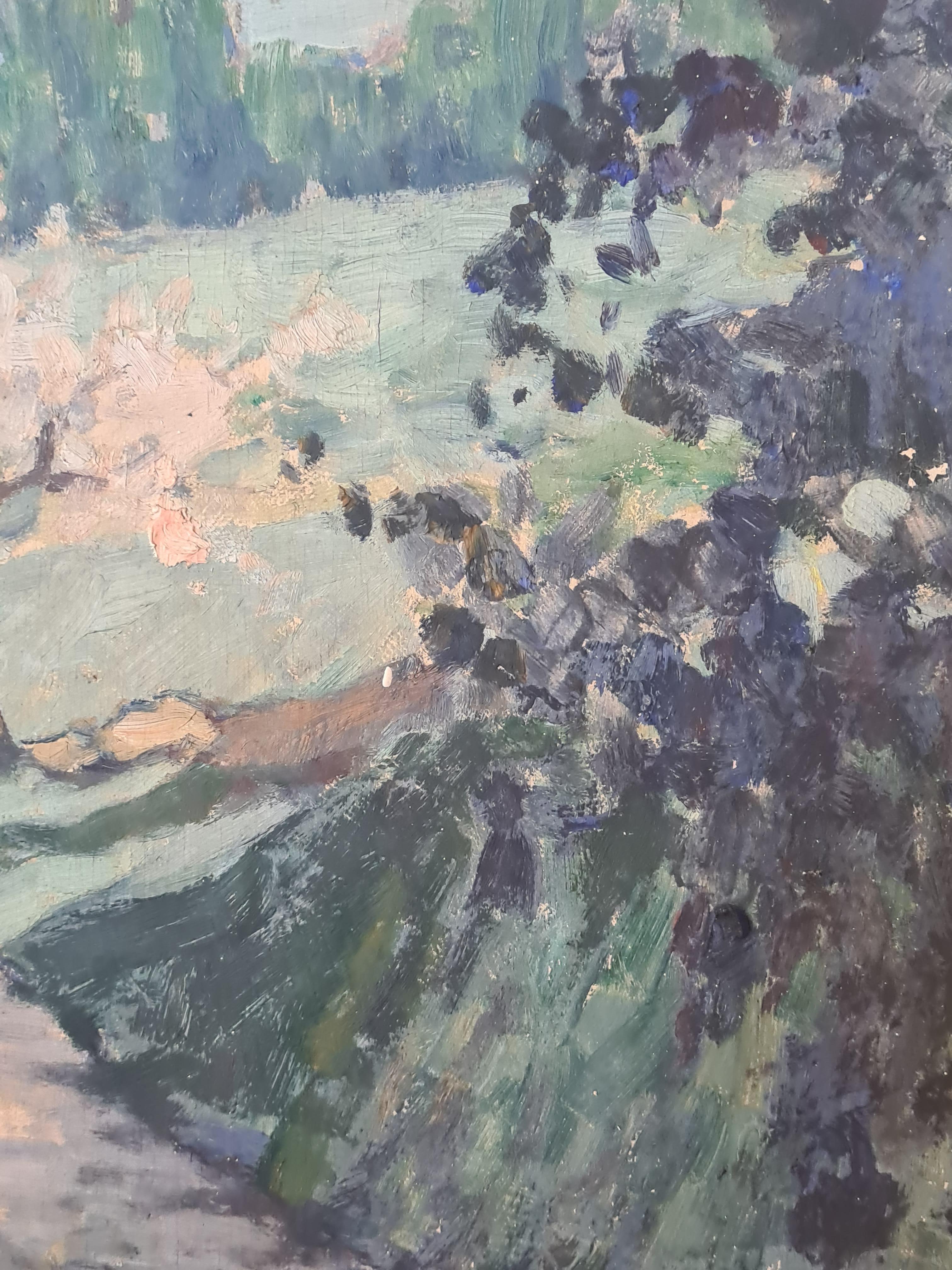 Paesaggio impressionista francese, Pommiers en Fleurs Aux Espagnoux, Fiori di melo in vendita 4