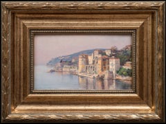 Antique "View of Villefranche sur Mer" Louis Gautier (French, 1855-1947)