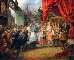 Antique Louis XIV Entering Paris - Oil on Canvas - French - 1830