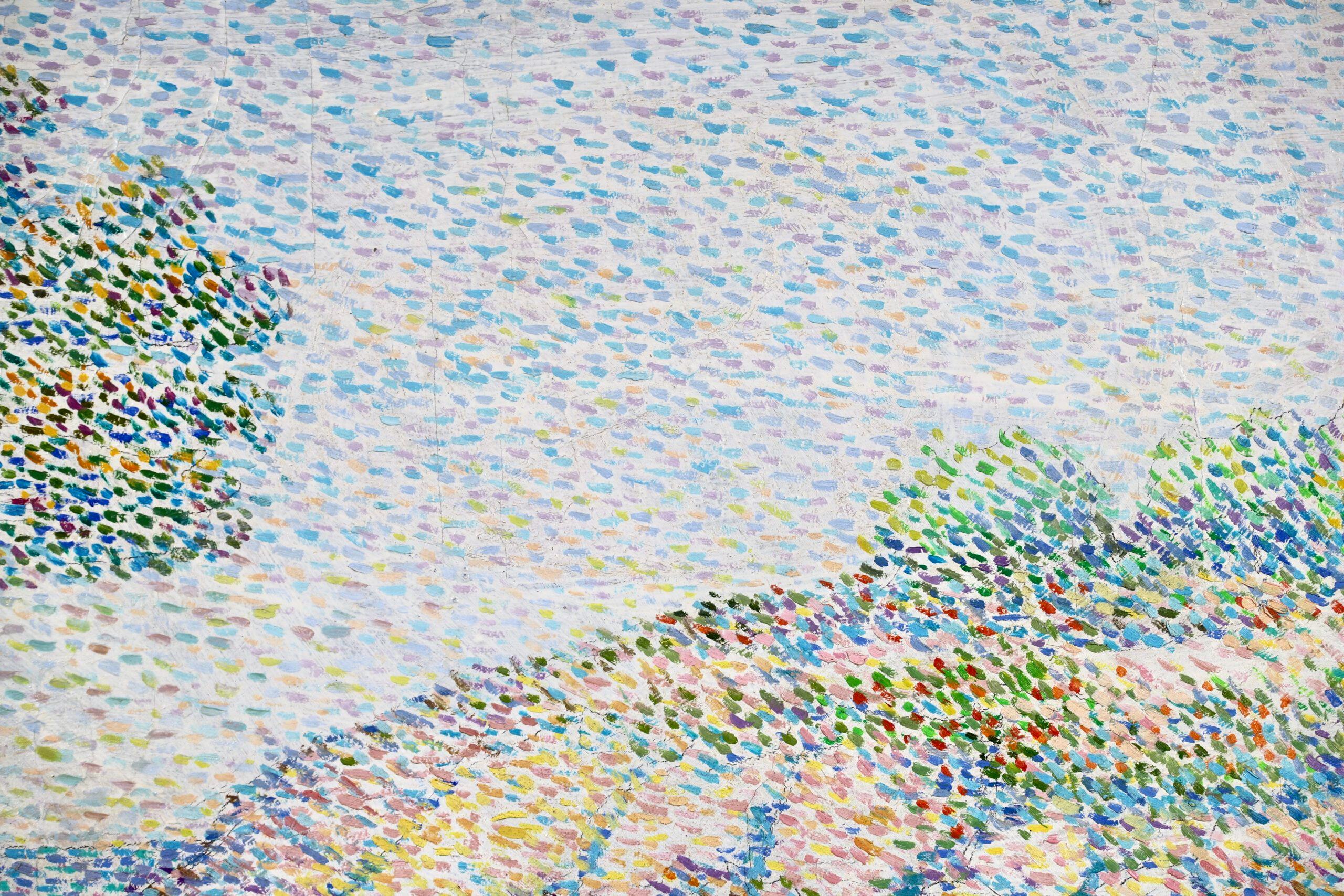 Cote Rocheuse - Paysage pointilliste néo-impressionniste, huile de  Louis Gaidan 10