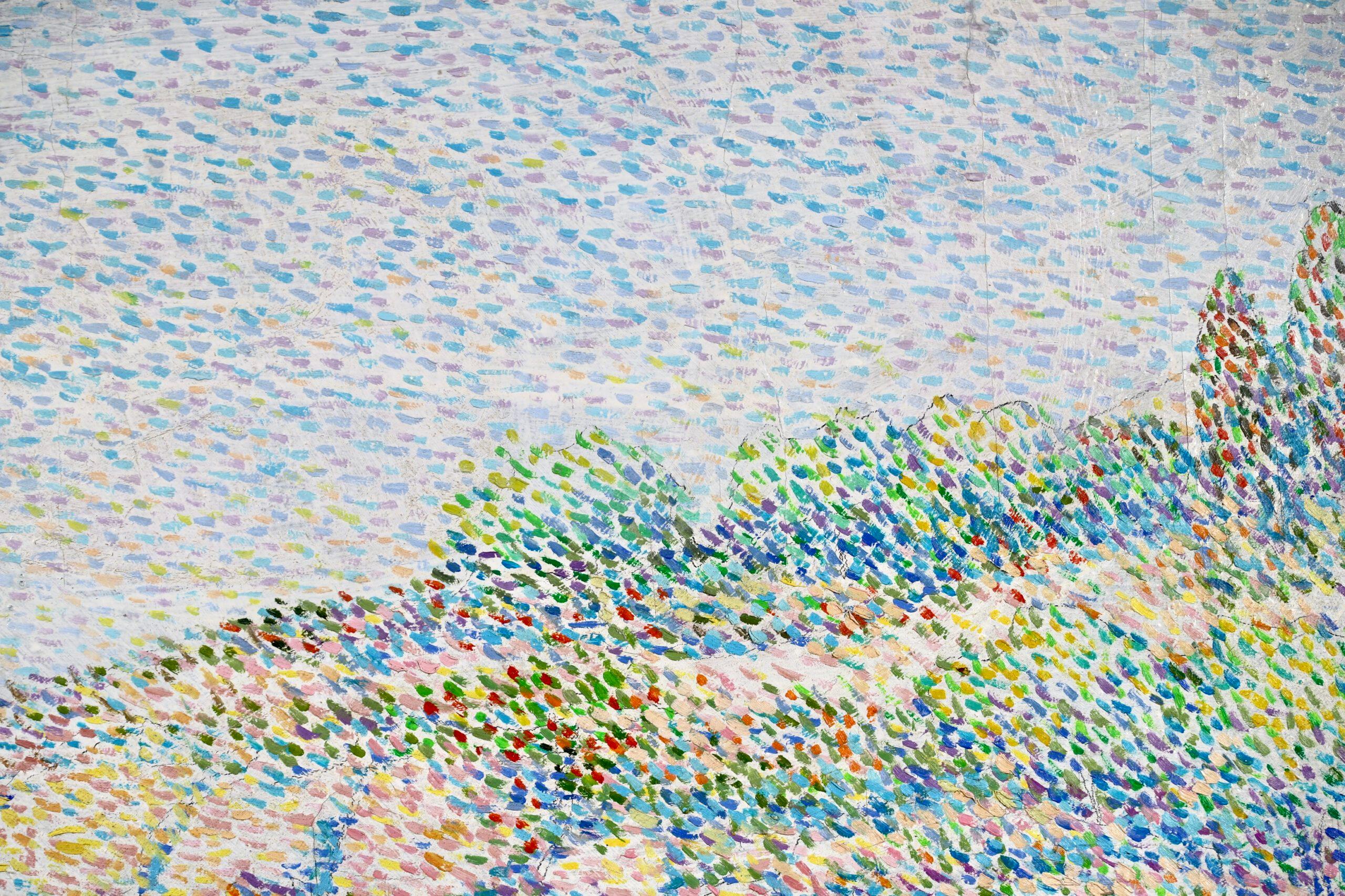 Cote Rocheuse - Paysage pointilliste néo-impressionniste, huile de  Louis Gaidan 11
