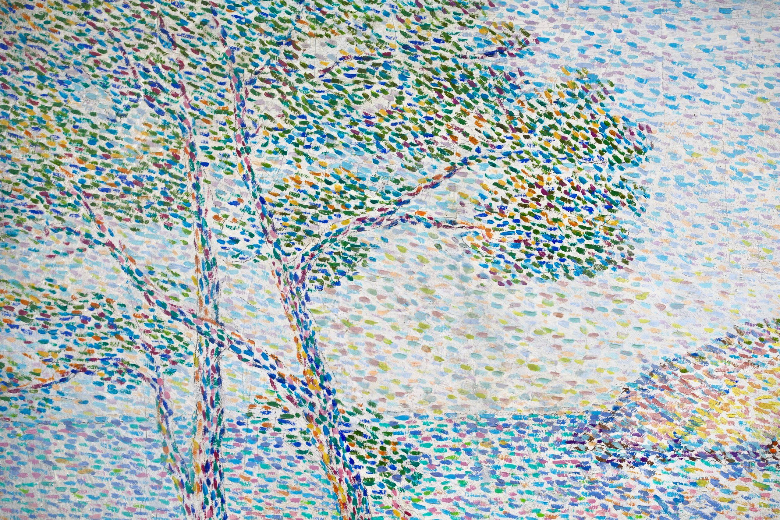 Cote Rocheuse - Paysage pointilliste néo-impressionniste, huile de  Louis Gaidan 2