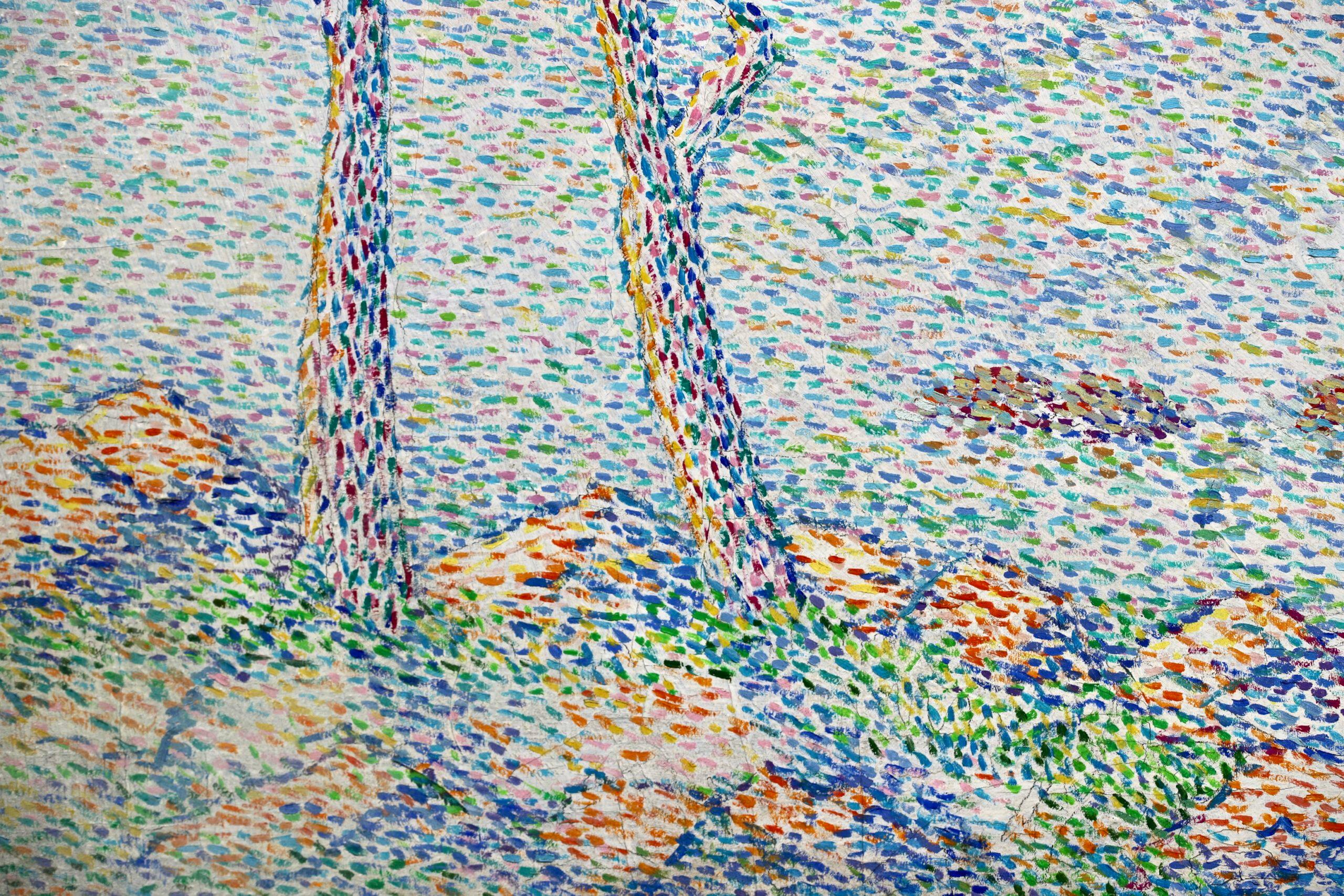 Cote Rocheuse - Paysage pointilliste néo-impressionniste, huile de  Louis Gaidan 4
