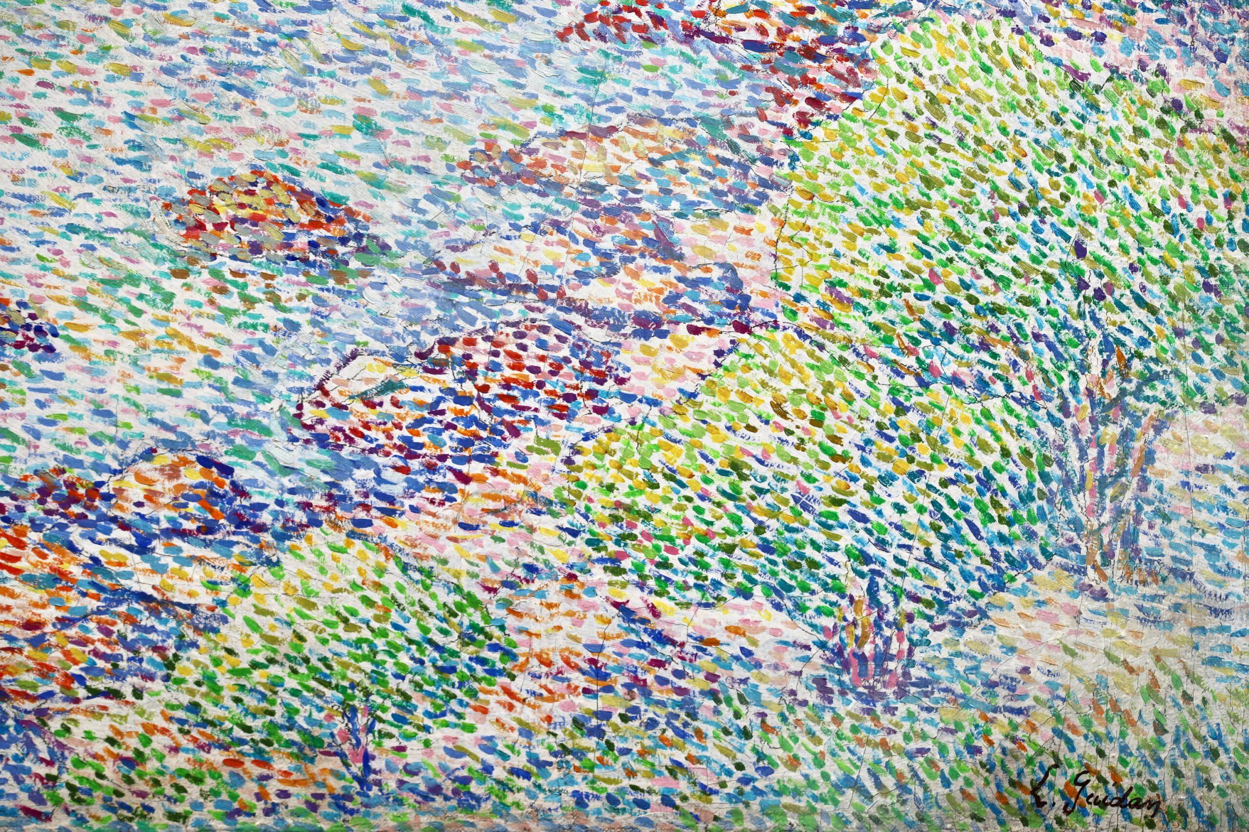 Cote Rocheuse - Paysage pointilliste néo-impressionniste, huile de  Louis Gaidan 6