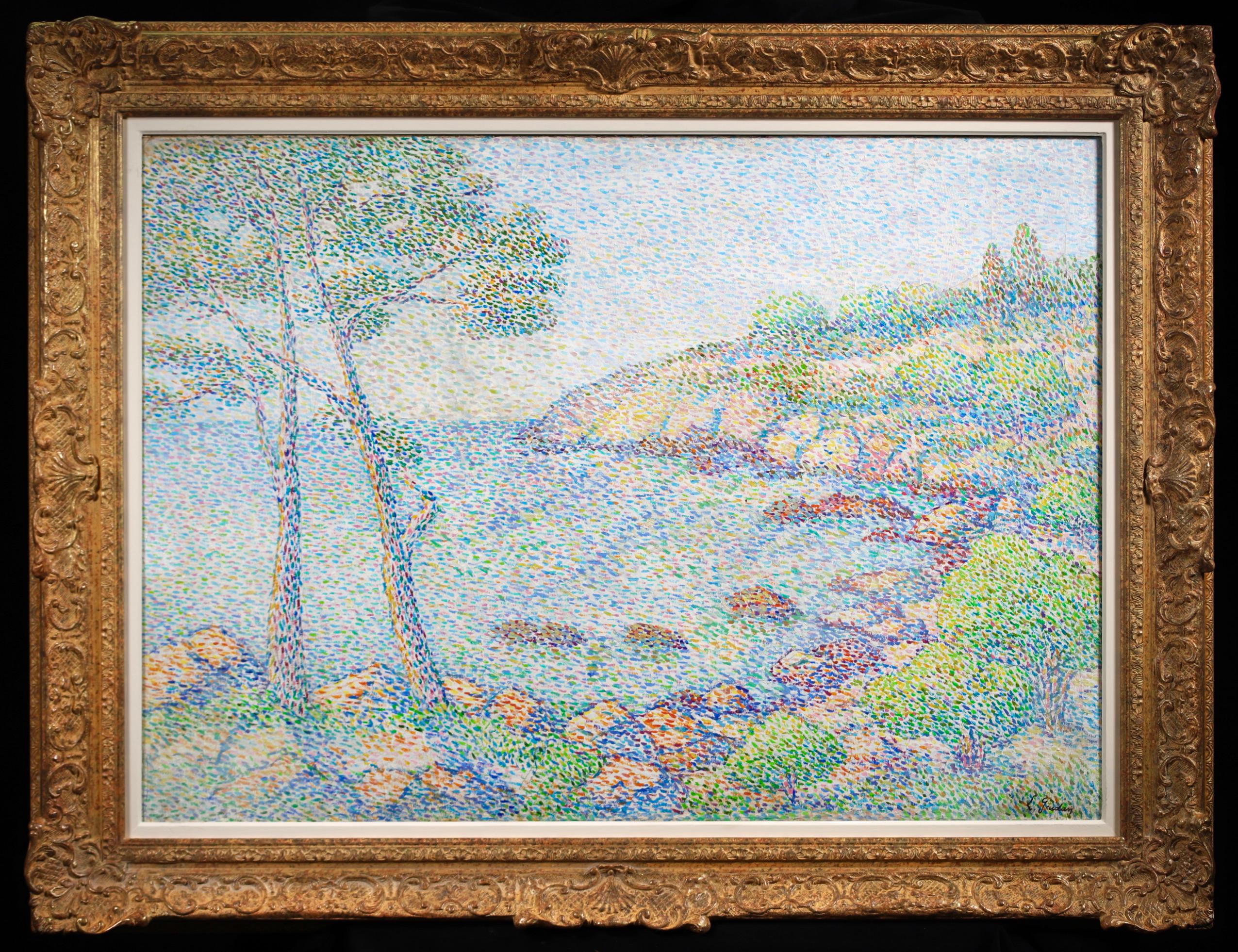 Cote Rocheuse - Neo-Impressionist Pointillist Landscape Oil by  Louis Gaidan