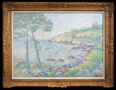 Cote Rocheuse - Neo-Impressionist Pointillist Landscape Oil by  Louis Gaidan