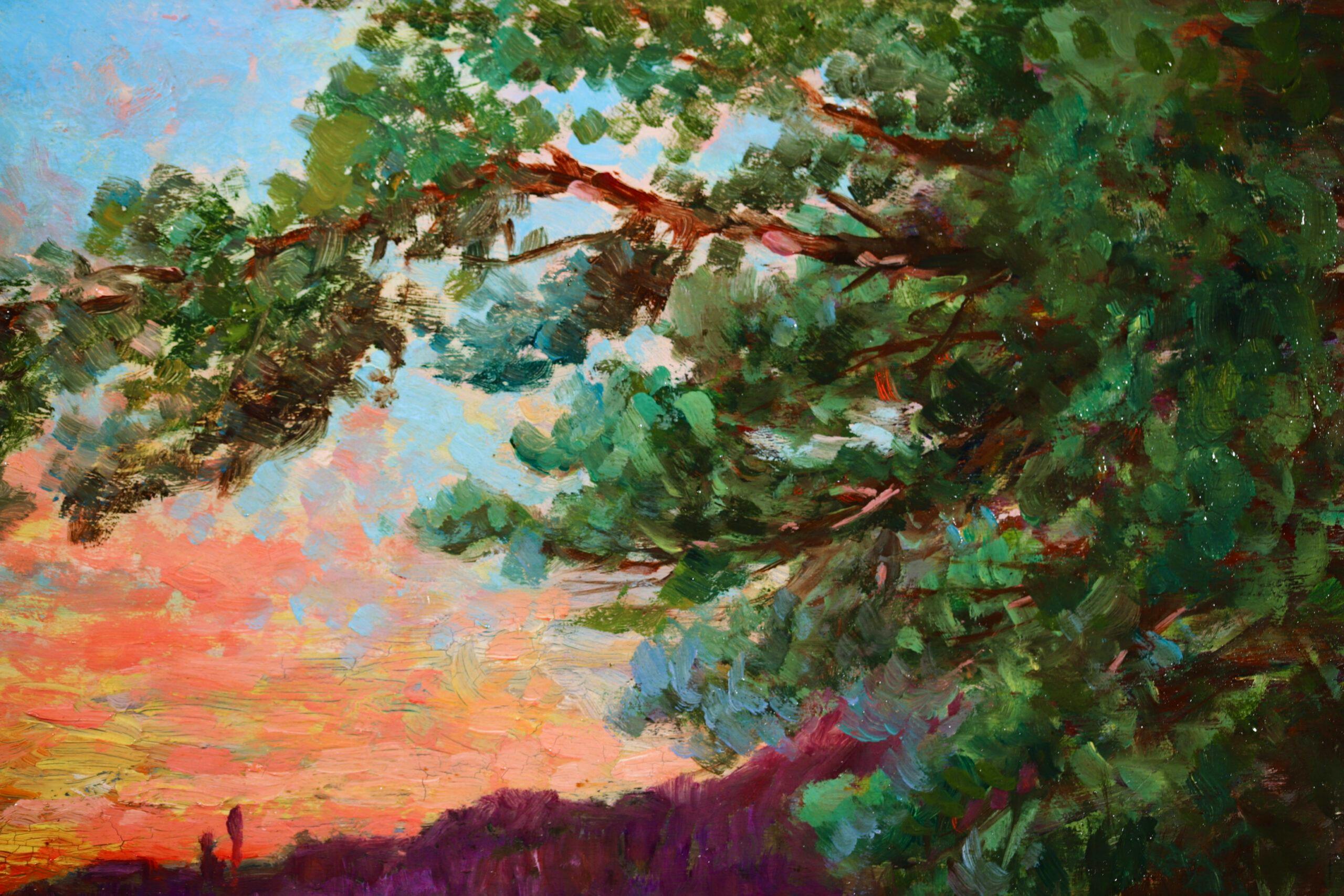 Coucher de Soleil - Neo-Impressionist Landscape Oil Painting by Louis Gaidan For Sale 4