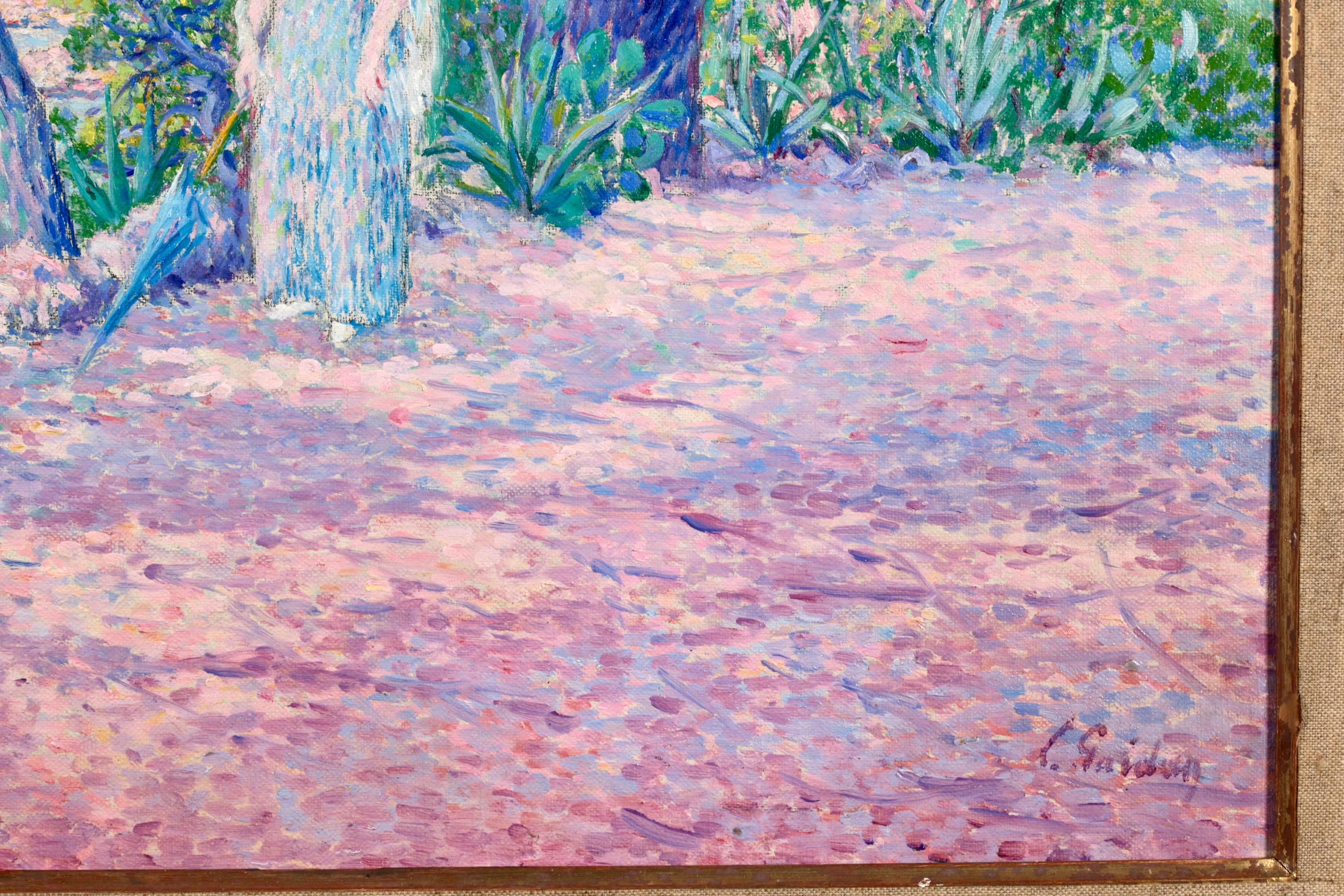 Walk by the Coast - Neo-Impressionist Oil, Figure in Landscape by Louis Gaidan 7