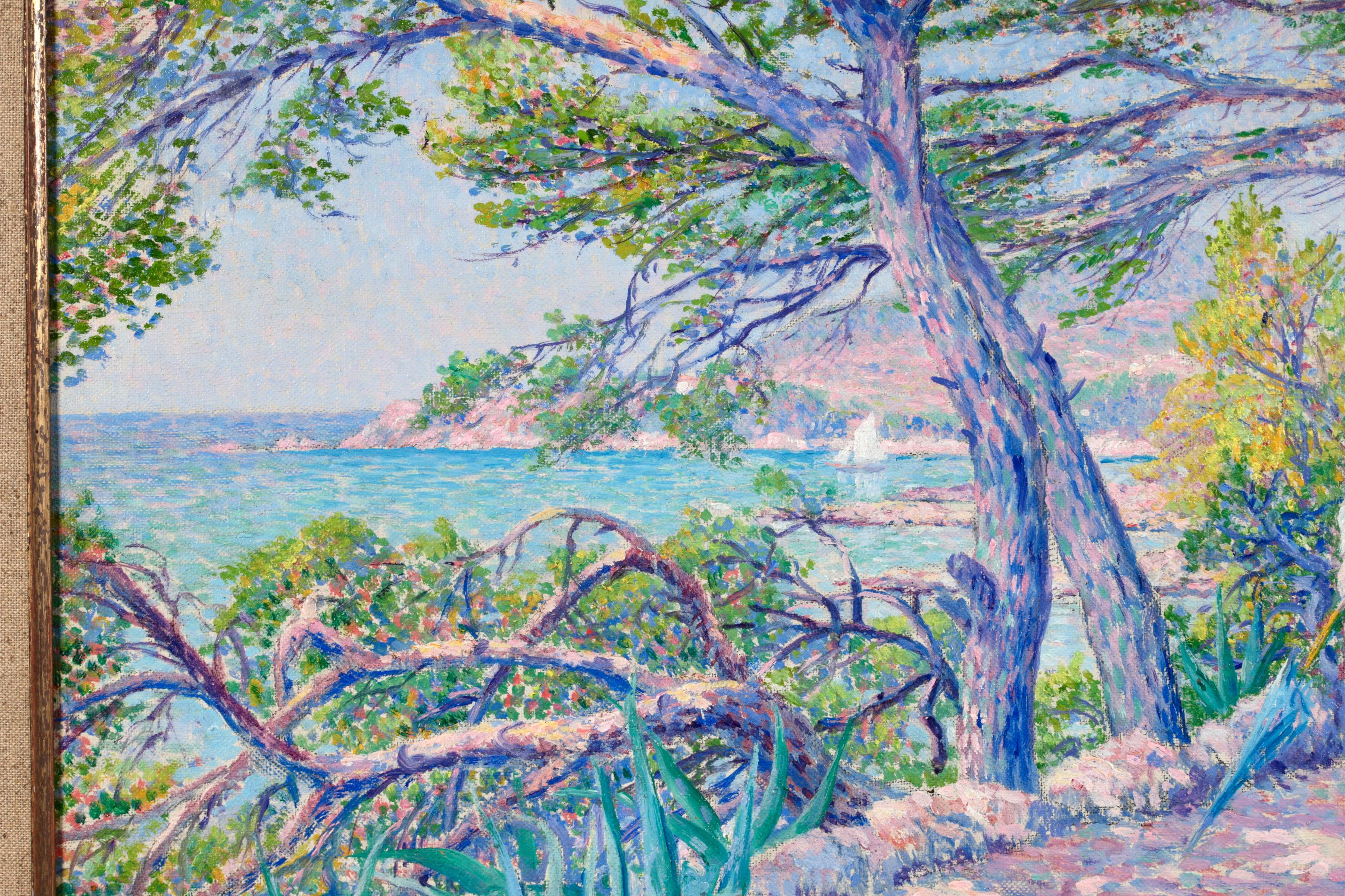Walk by the Coast - Neo-Impressionist Oil, Figure in Landscape by Louis Gaidan 5
