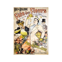 1893 Original poster by Louis Galice for the Bois de Boulogne flower festival