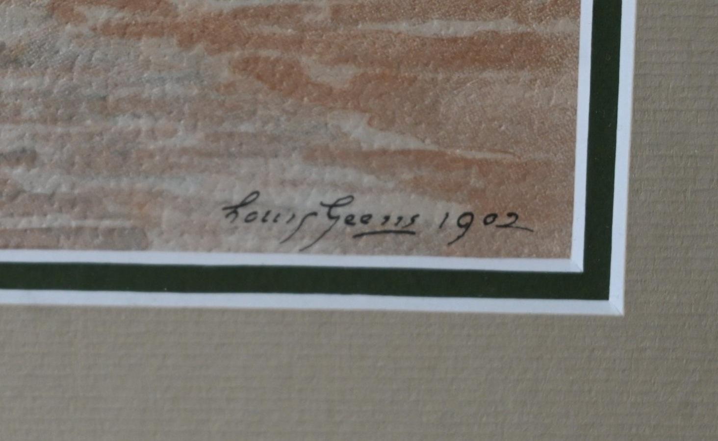 19th Century Louis Geens (1835–1906) Pair Of Watercolors, Military Scene For Sale