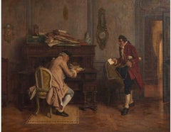 Louis Georges Brillouin "The Letter of Introduction" Oil on Canvas
