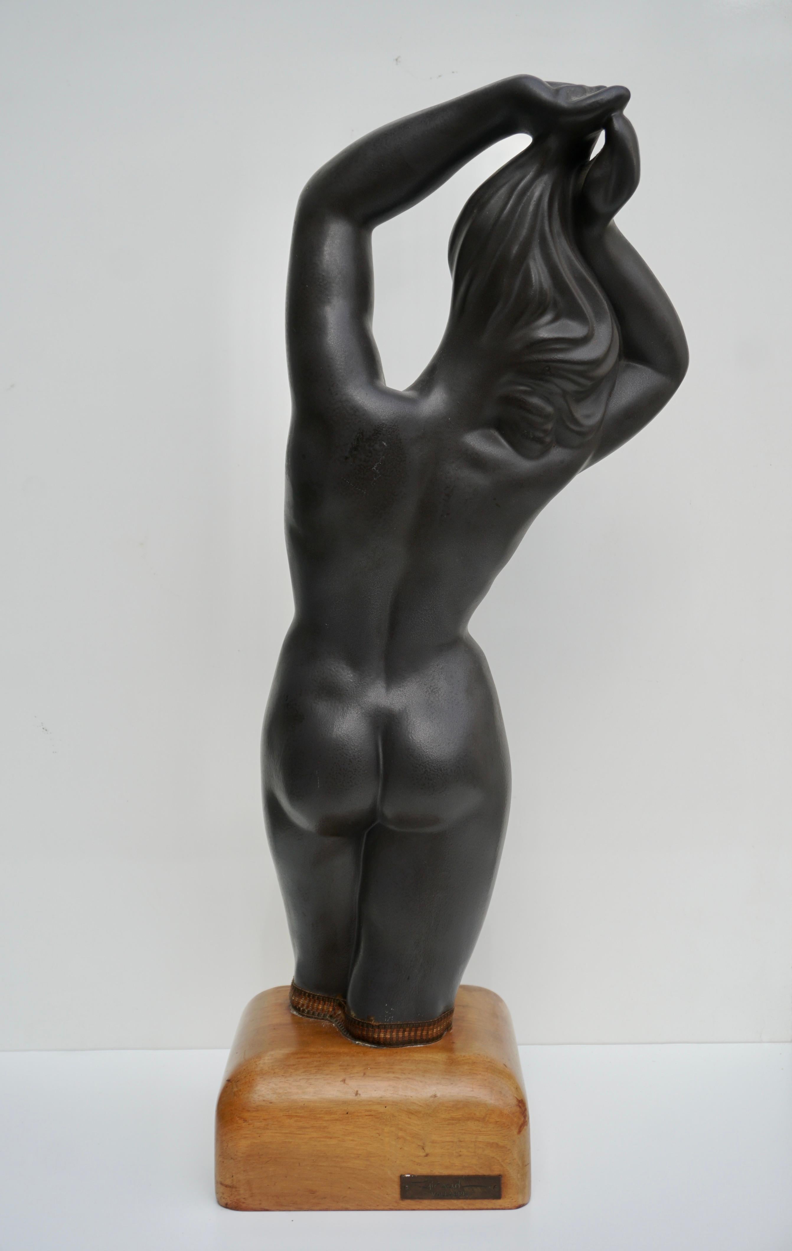 Hollywood Regency Louis Giraud Nude Ceramic Sculpture Vallauris 1940s For Sale