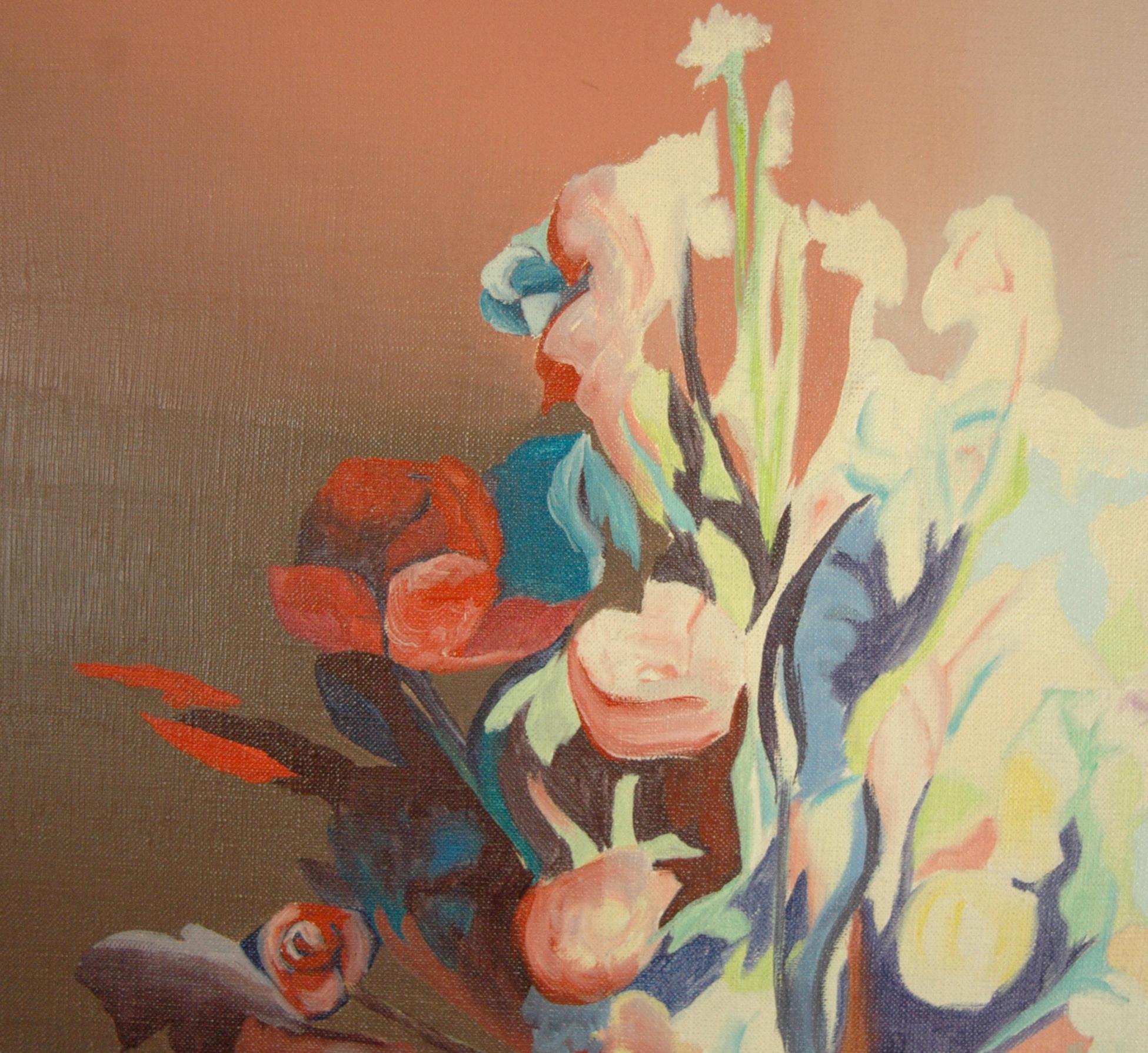  Le Bouquet - Brown Still-Life Painting by Louis Goldfarb