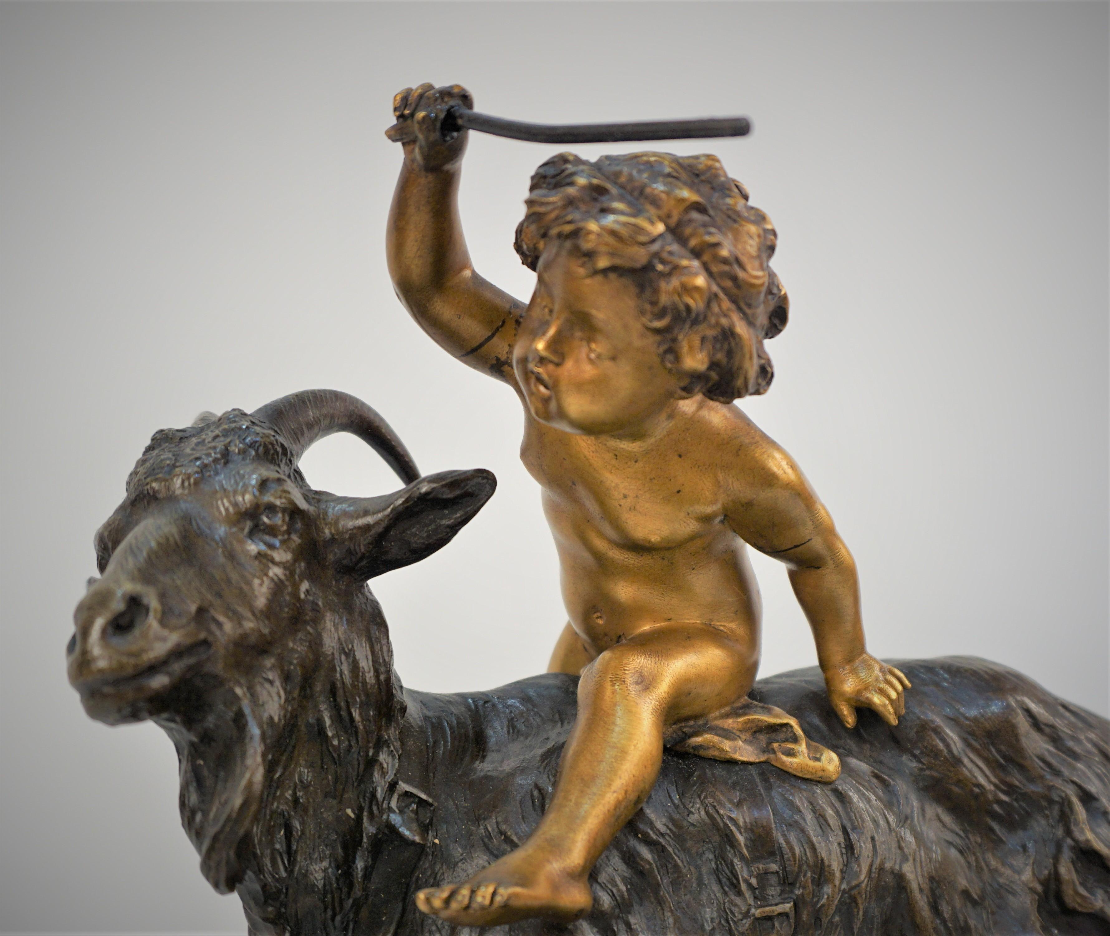 boy riding goat