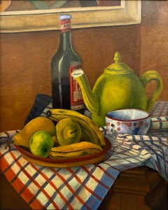 Louis Goyet (1907-1982). Composición sobre mantel.Óleo sobre cartón.