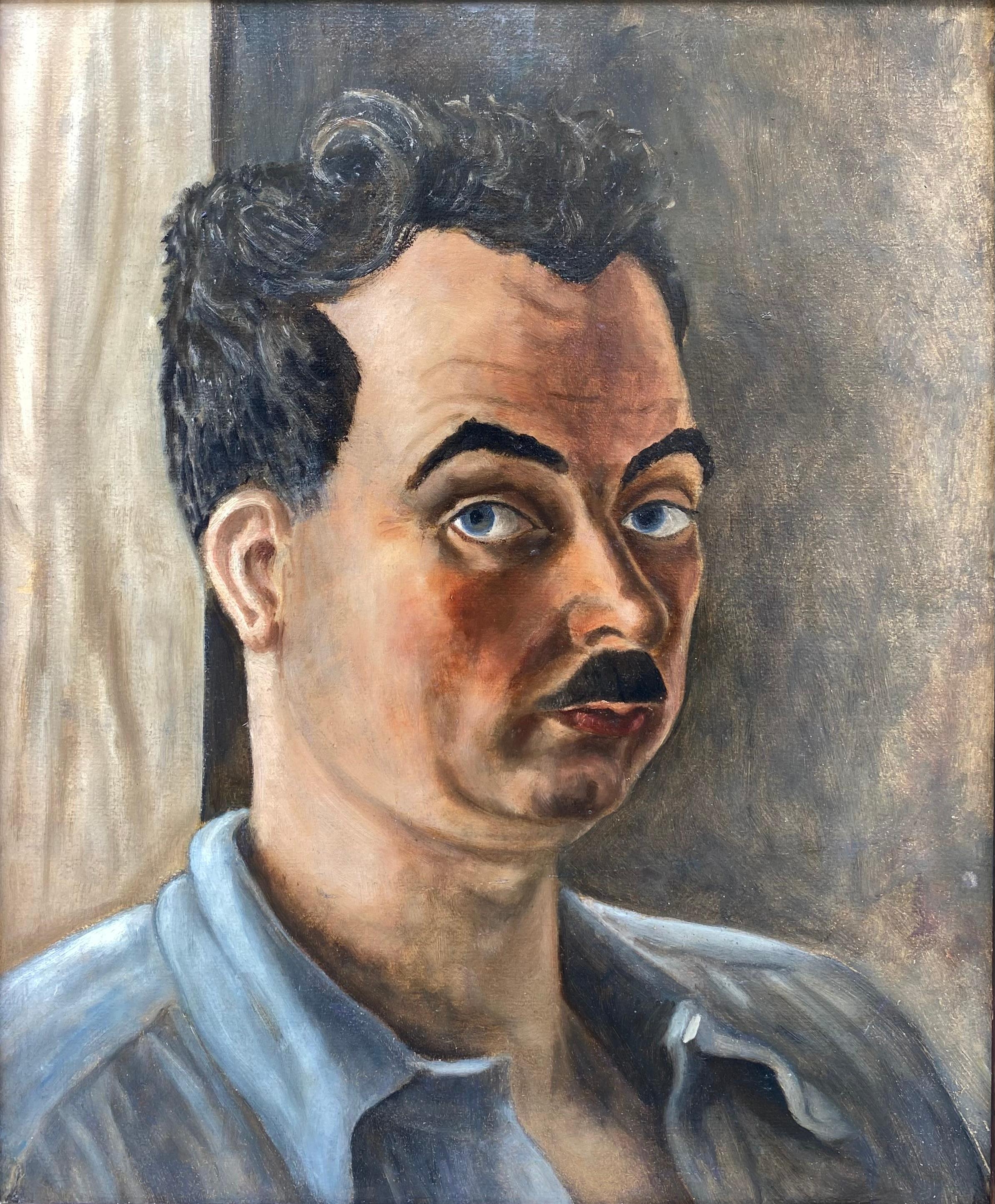 Louis Goyet (1907-1982). Portrait of a Man. Oil on cardboard. Fauvism.