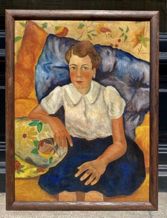 Louis GOYET. Portrait de jeune fille. Oil on canvas. Fauvism.
