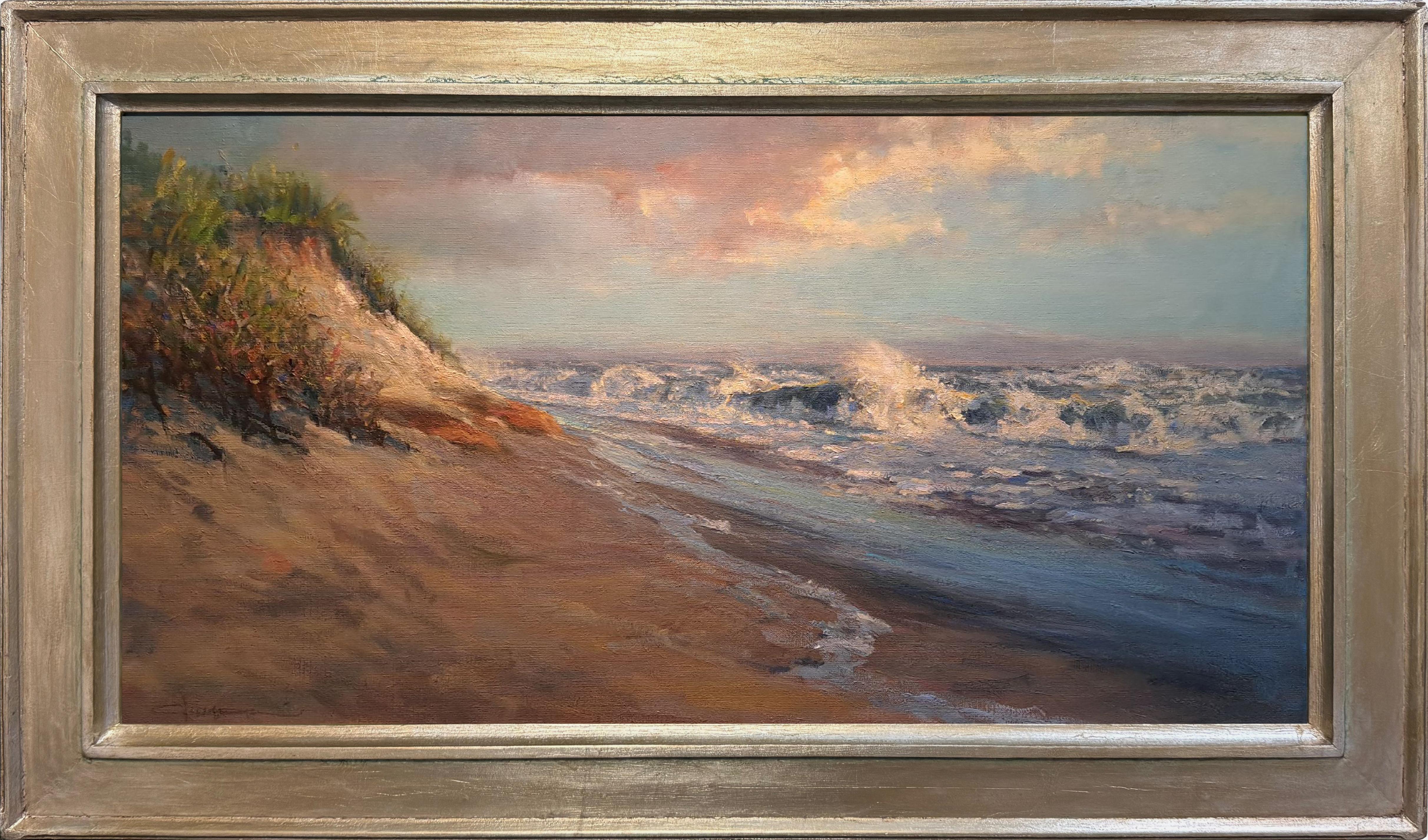 Big Surf at Madaket, Nantucket - Painting by Louis Guarnaccia