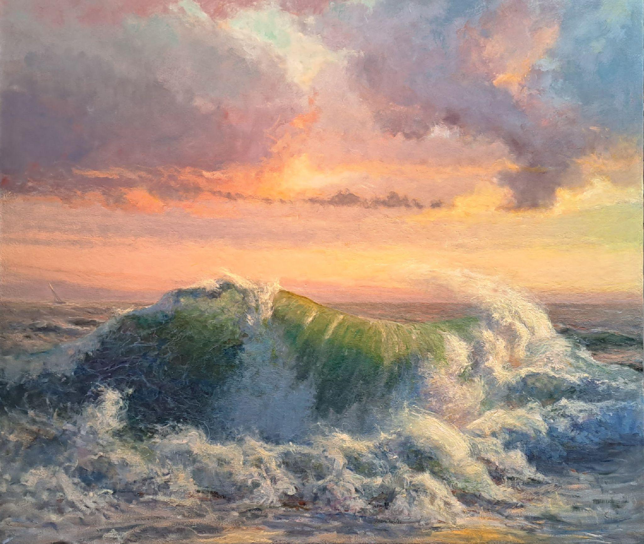 Landscape Painting Louis Guarnaccia - Symphony of the Seas, côte sud de Nantucket