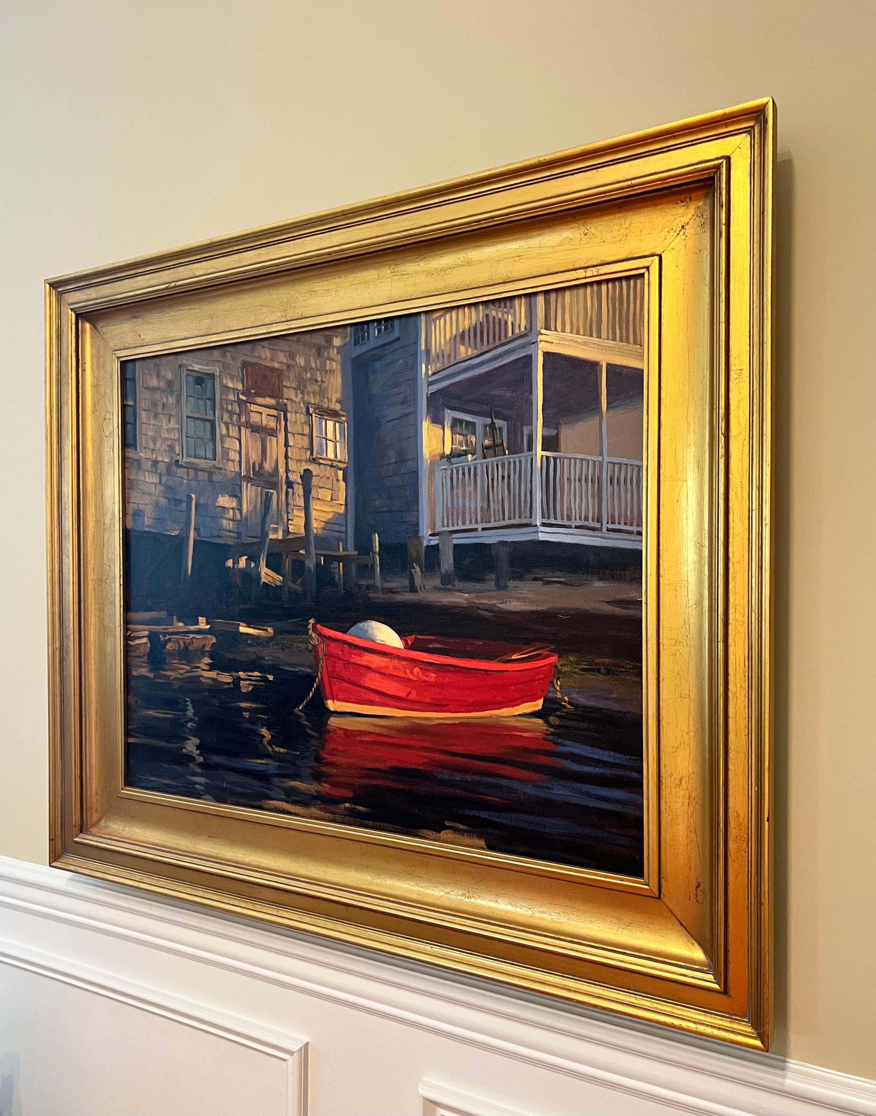 Louis Guarnaccia “Easy Street Boat Basin” Nantucket, Oil on Linen, 2001 For Sale 10
