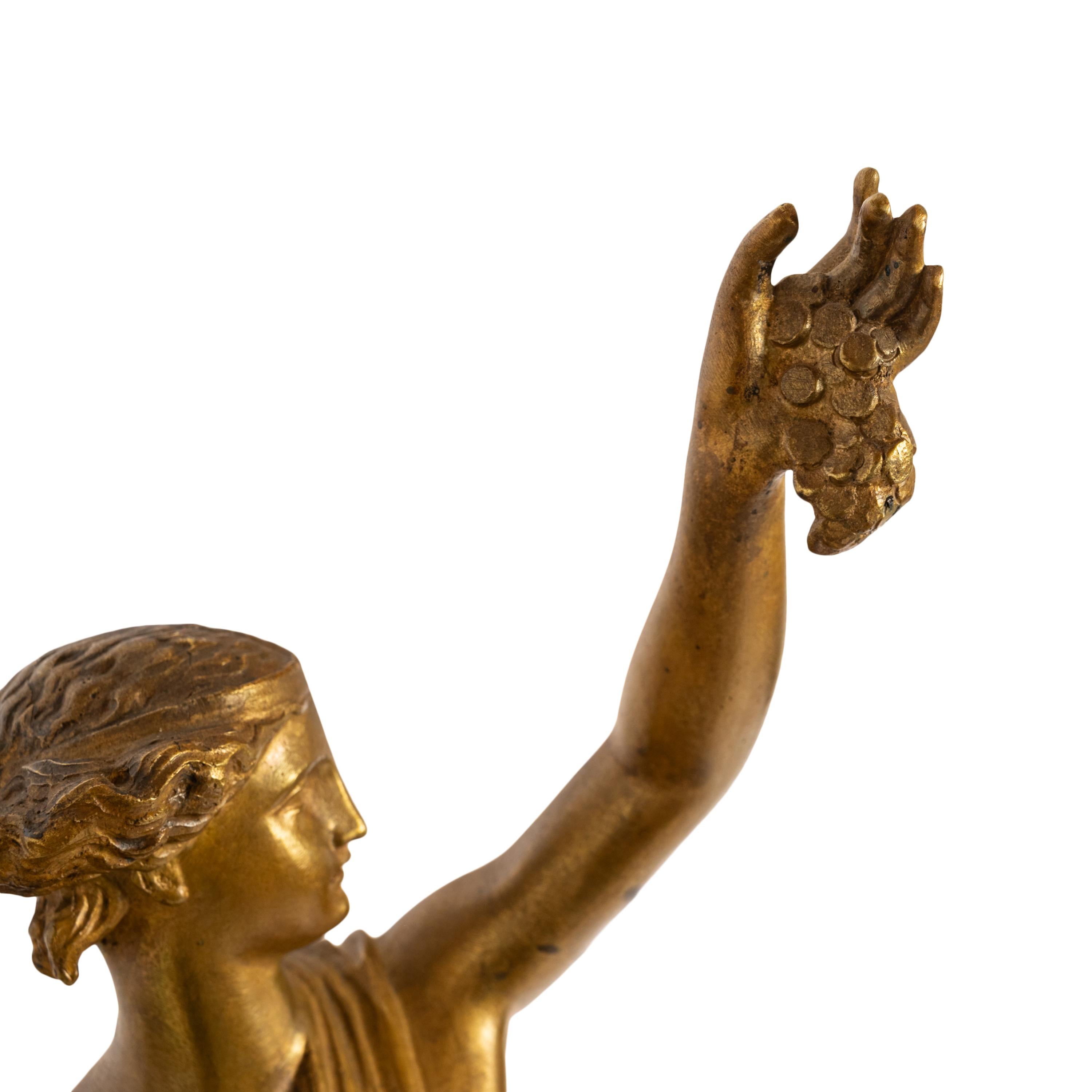 Antike französische vergoldete Bronze Marmor Statue Skulptur der Fortuna Louis G Fulconis  im Angebot 8