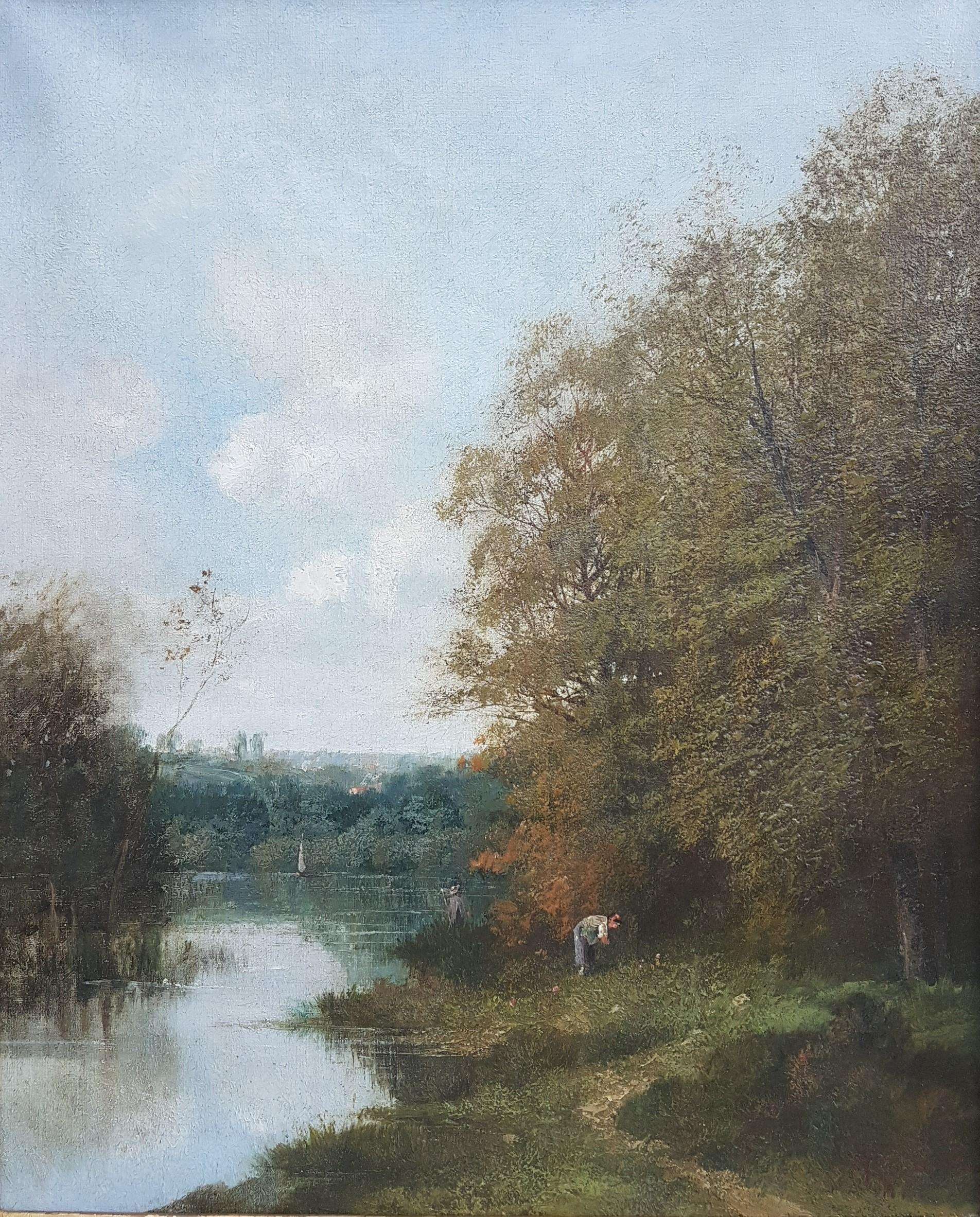 Las orillas del Sena - Painting de Louis-Gustave Ricard
