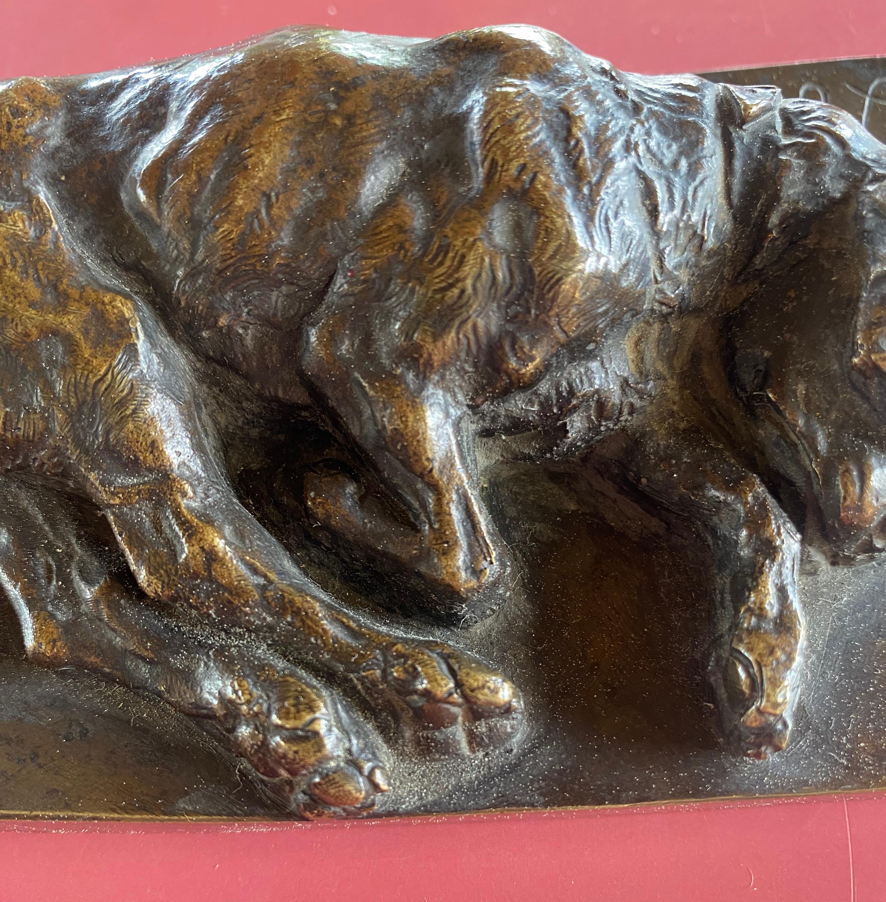 Louis Guy  Basset dormido de bronce 1876 en venta 9