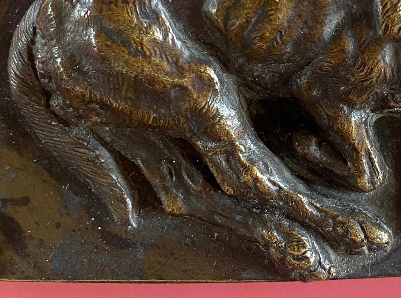 Louis Guy  Basset dormido de bronce 1876 en venta 1