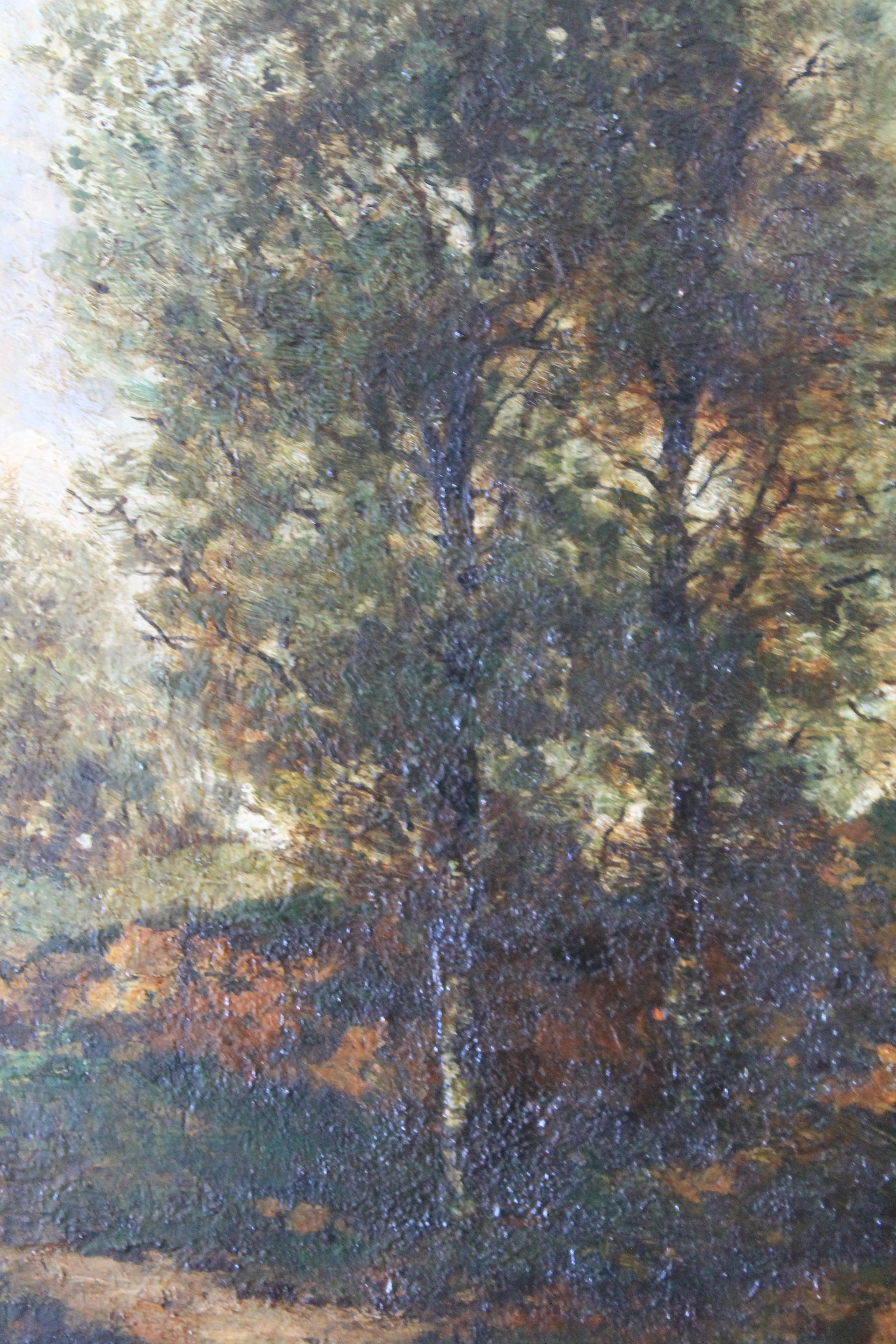 Antique Landscape oil painting, French School, attributed to Louis Guy 1