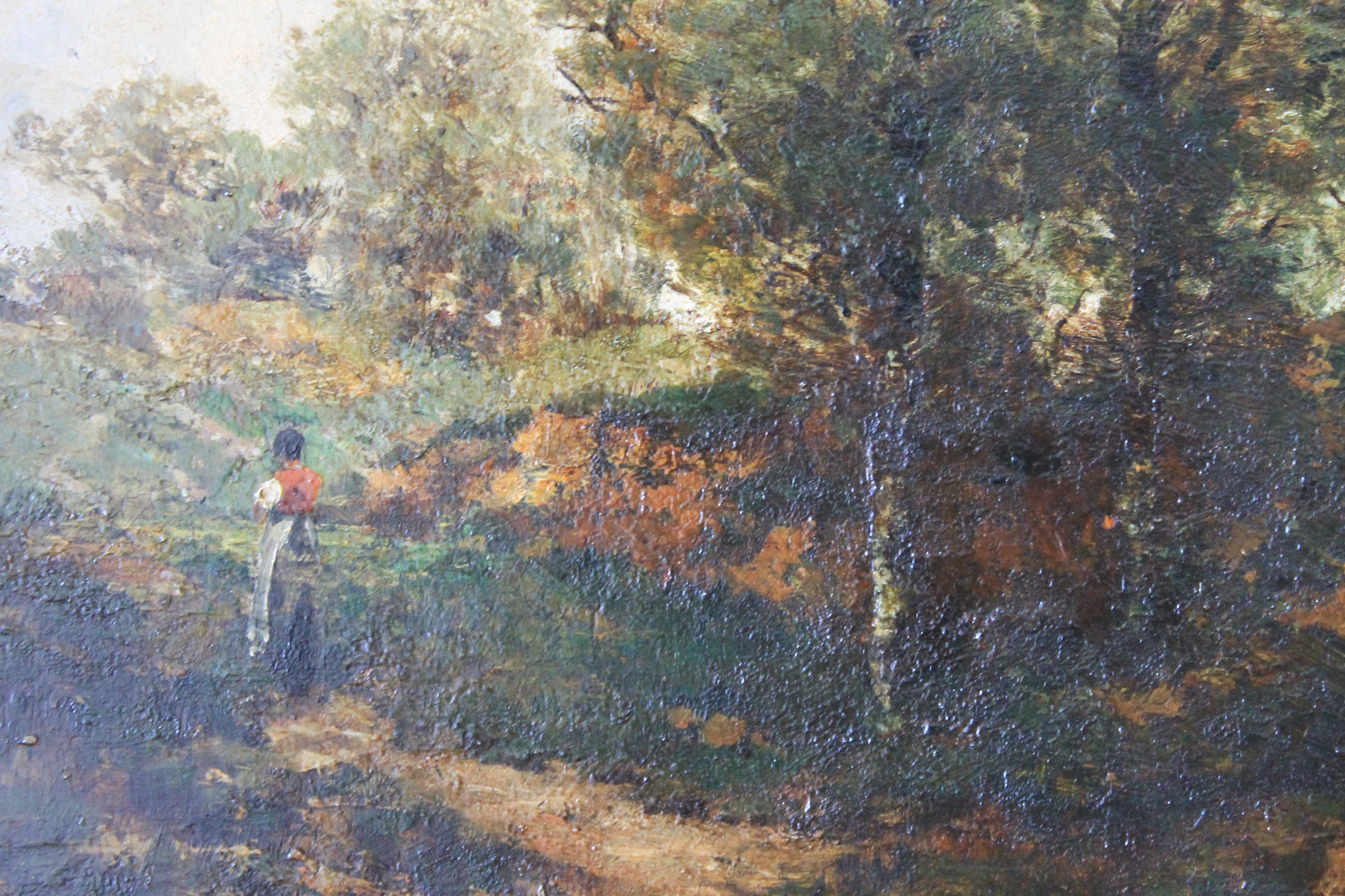 Antique Landscape oil painting, French School, attributed to Louis Guy 2