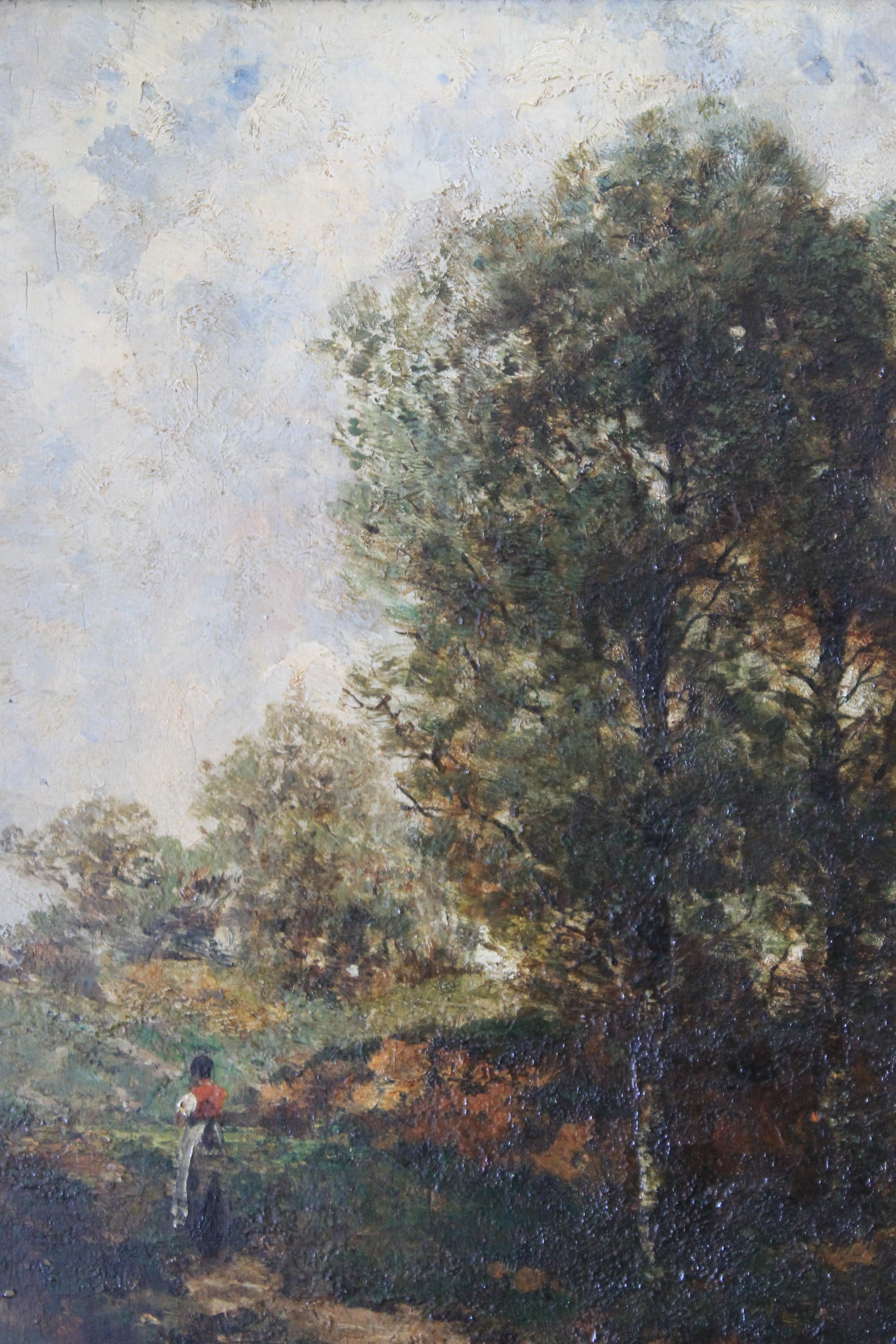 Antique Landscape oil painting, French School, attributed to Louis Guy 3